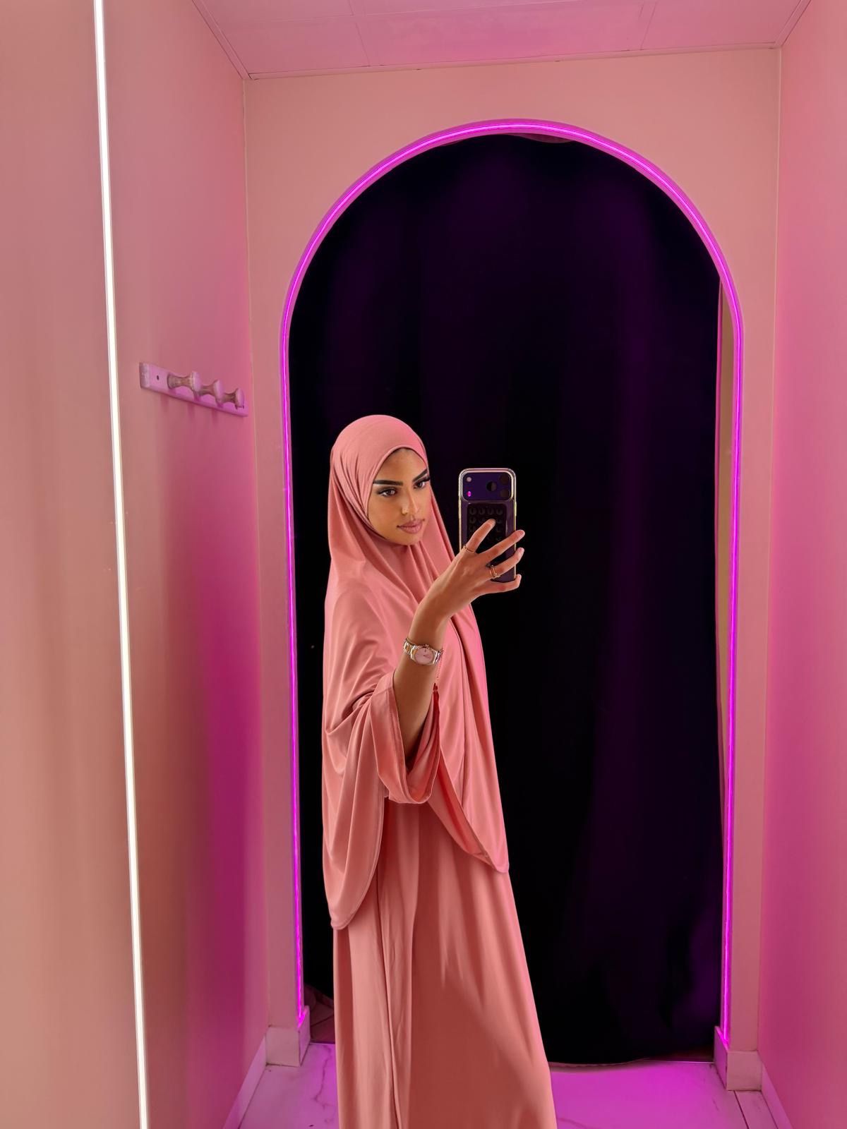 Abaya robe + Hijab à enfilé