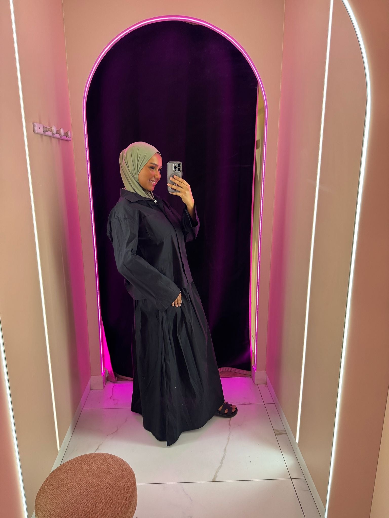 Ensemble pépite chemise jupe oversize avec poche