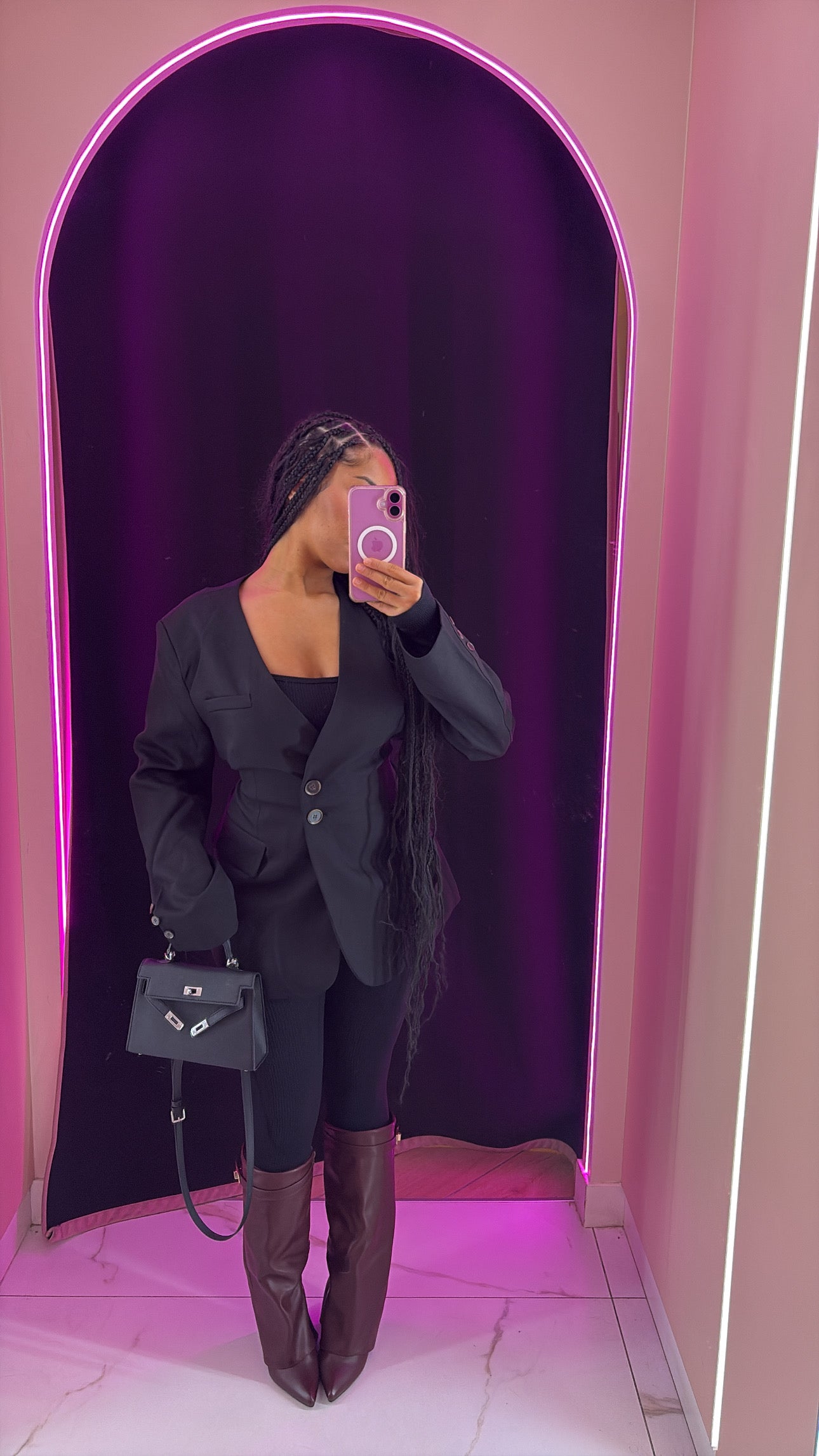 Blazer ceintré à la taille avec ceinture au dos