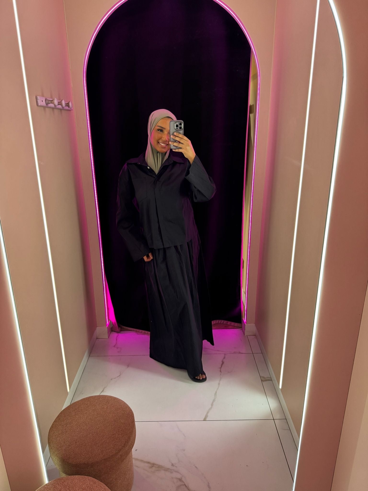 Ensemble pépite chemise jupe oversize avec poche