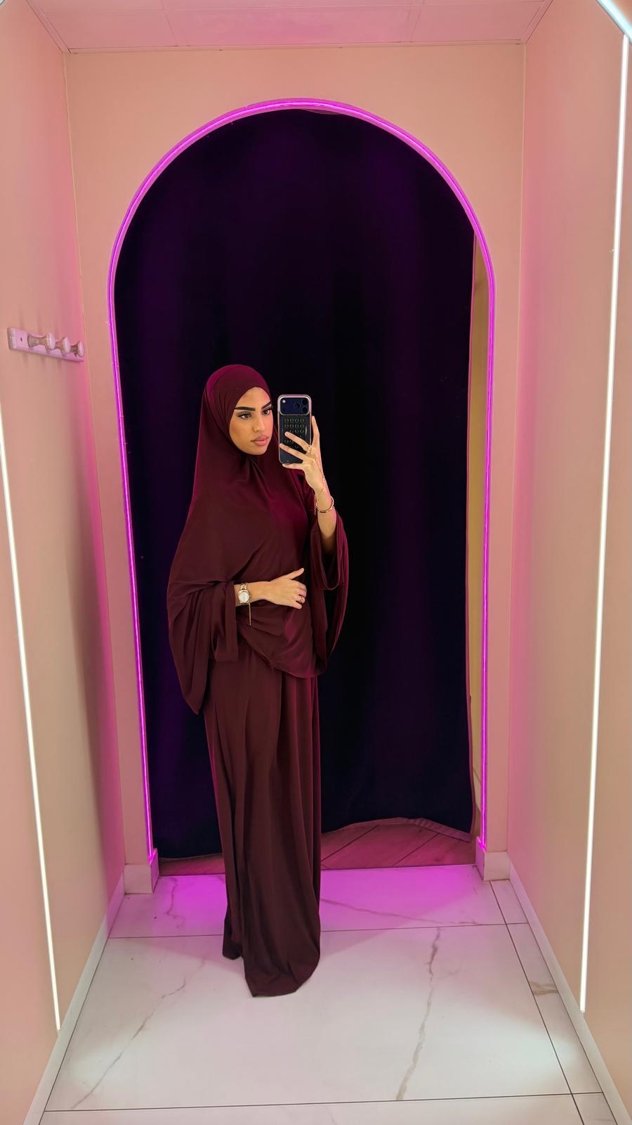Abaya robe + Hijab à enfilé