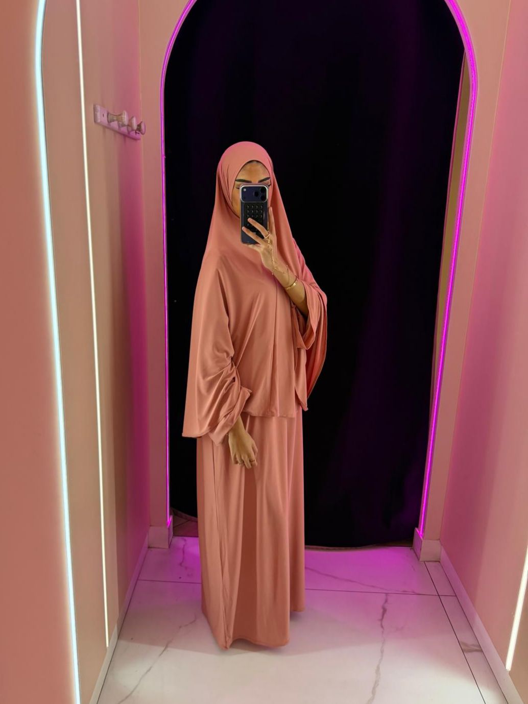 Abaya robe + Hijab à enfilé