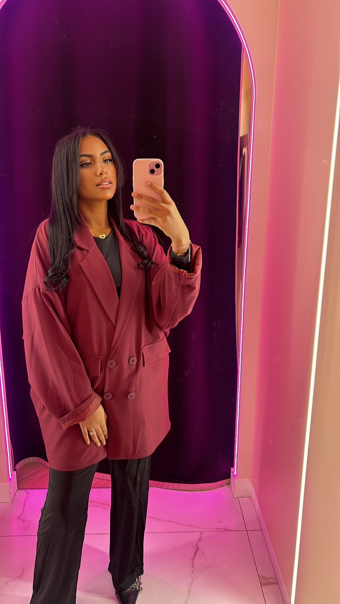 Veste blazer long oversize