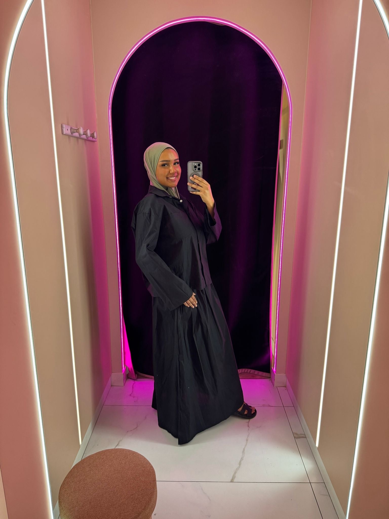 Ensemble pépite chemise jupe oversize avec poche