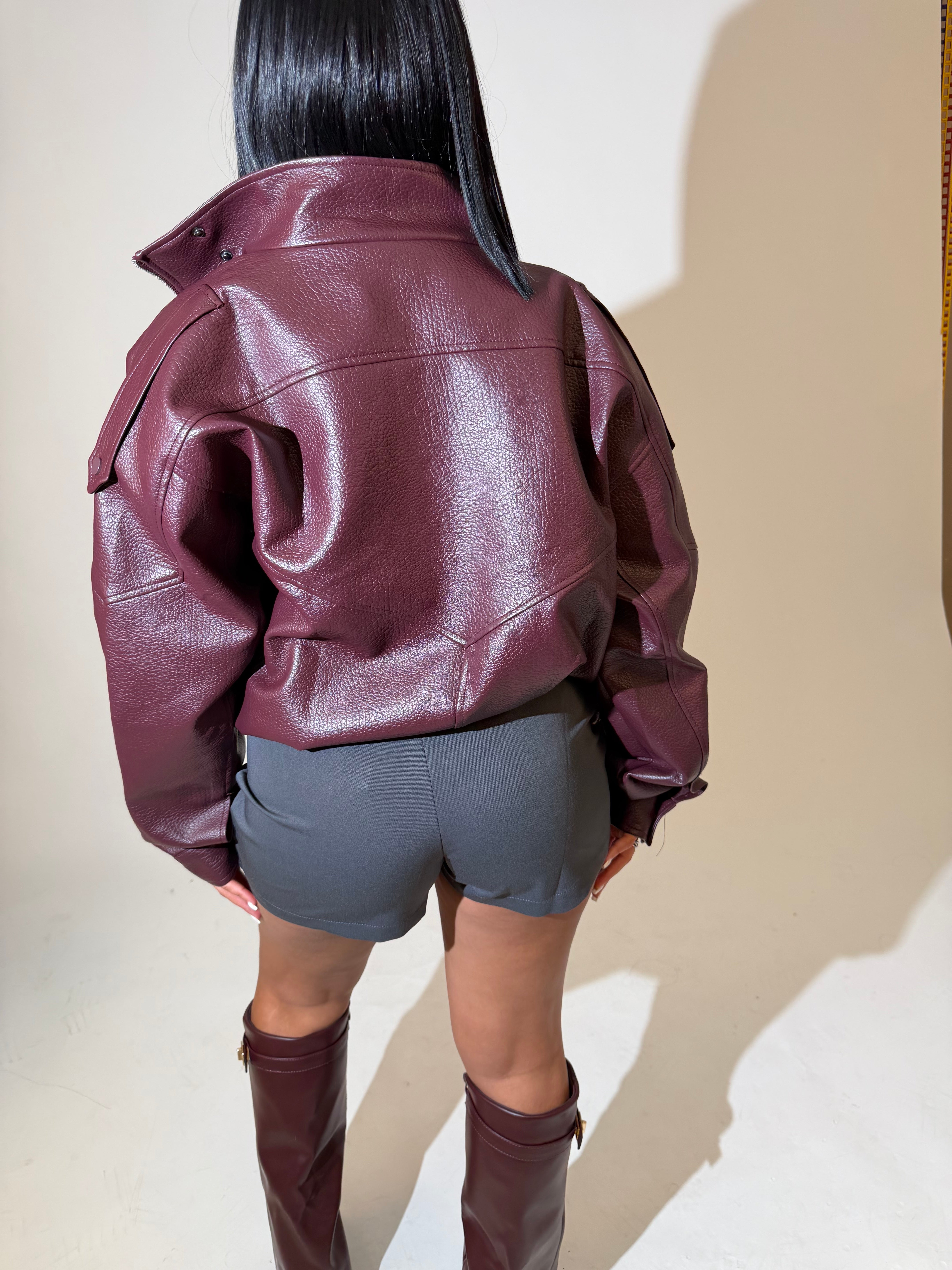 Veste simili bordeaux