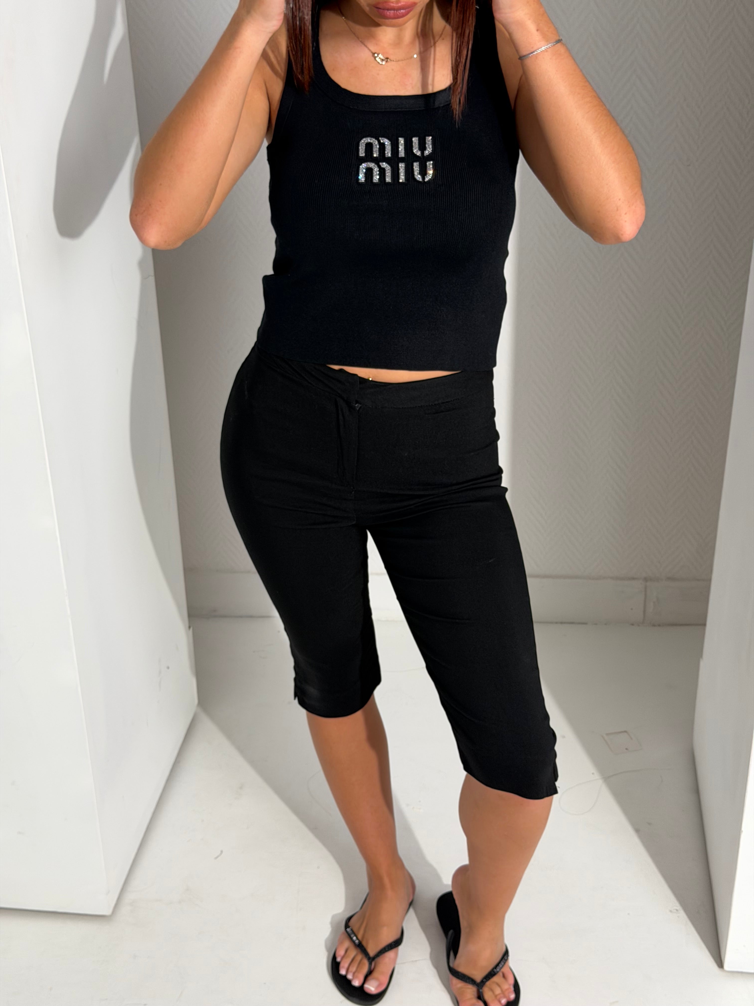 Capri matière pantalon