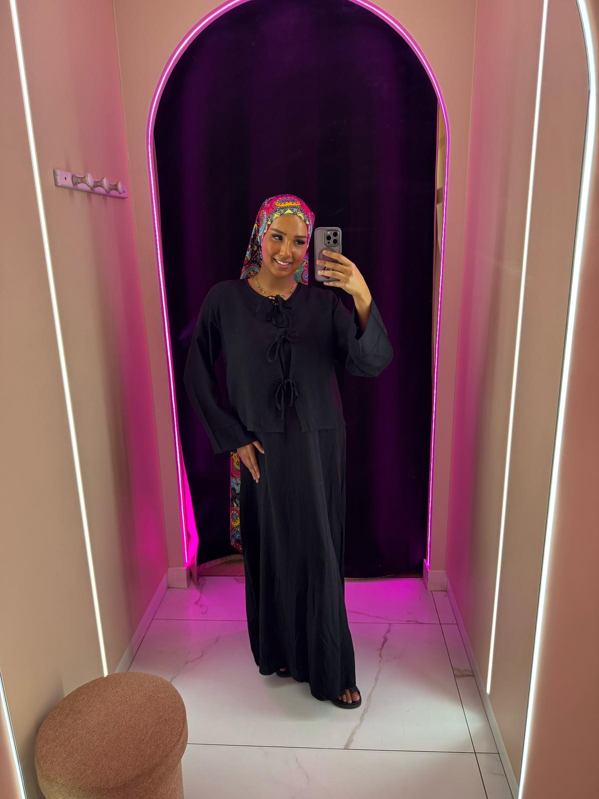 Robe avec gilet à Noeud amovible