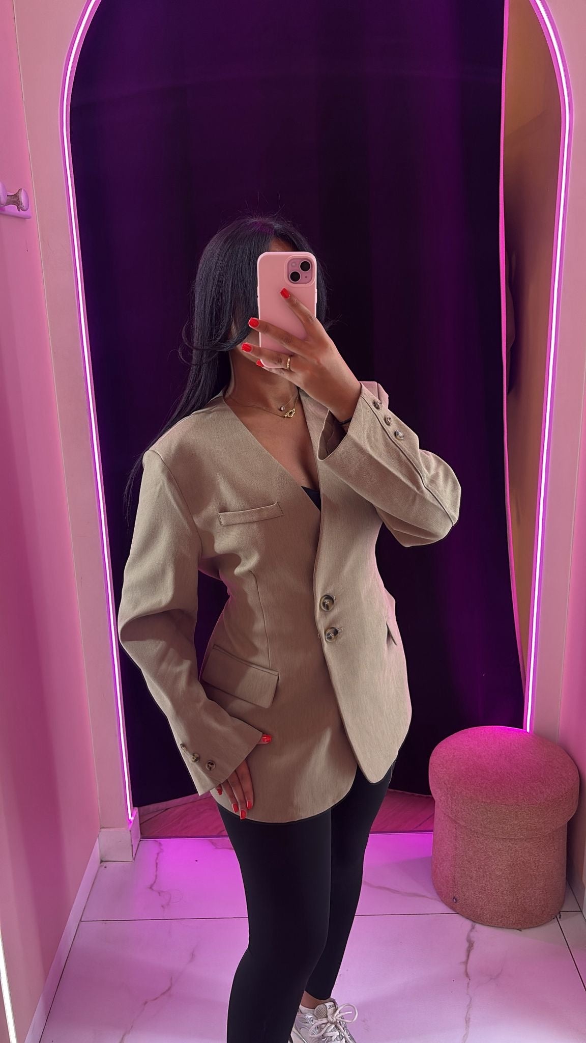 Blazer ceintré à la taille avec ceinture au dos