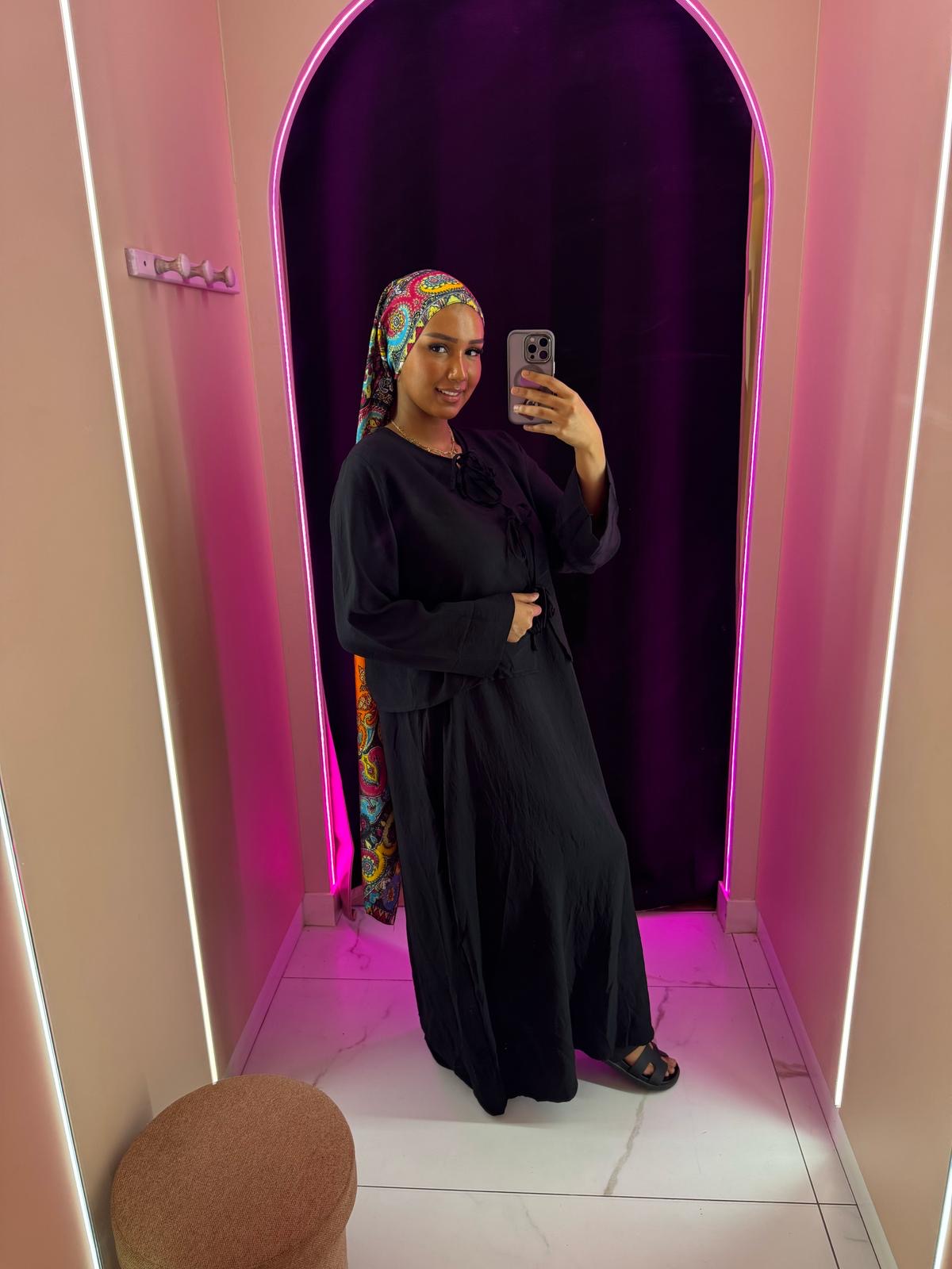 Robe avec gilet à Noeud amovible