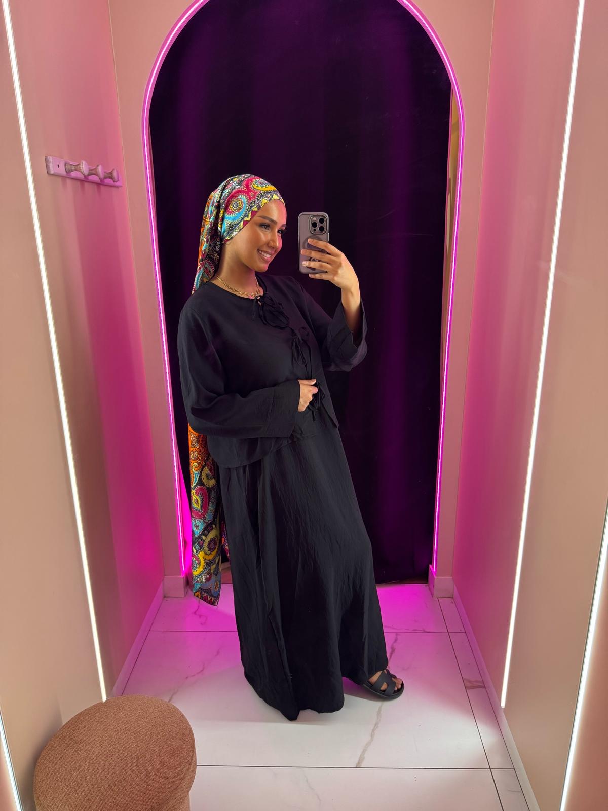 Robe avec gilet à Noeud amovible