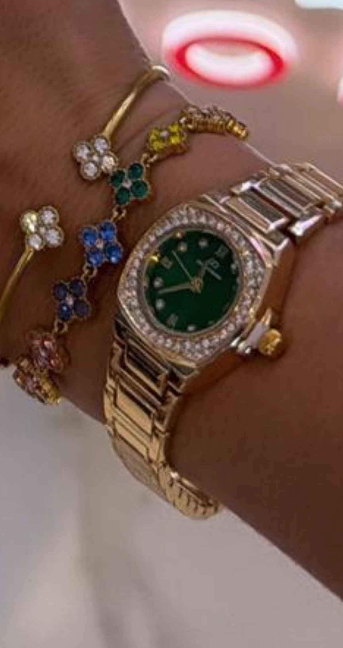 Bracelet  à double fleur ACIER INOXYDABLE