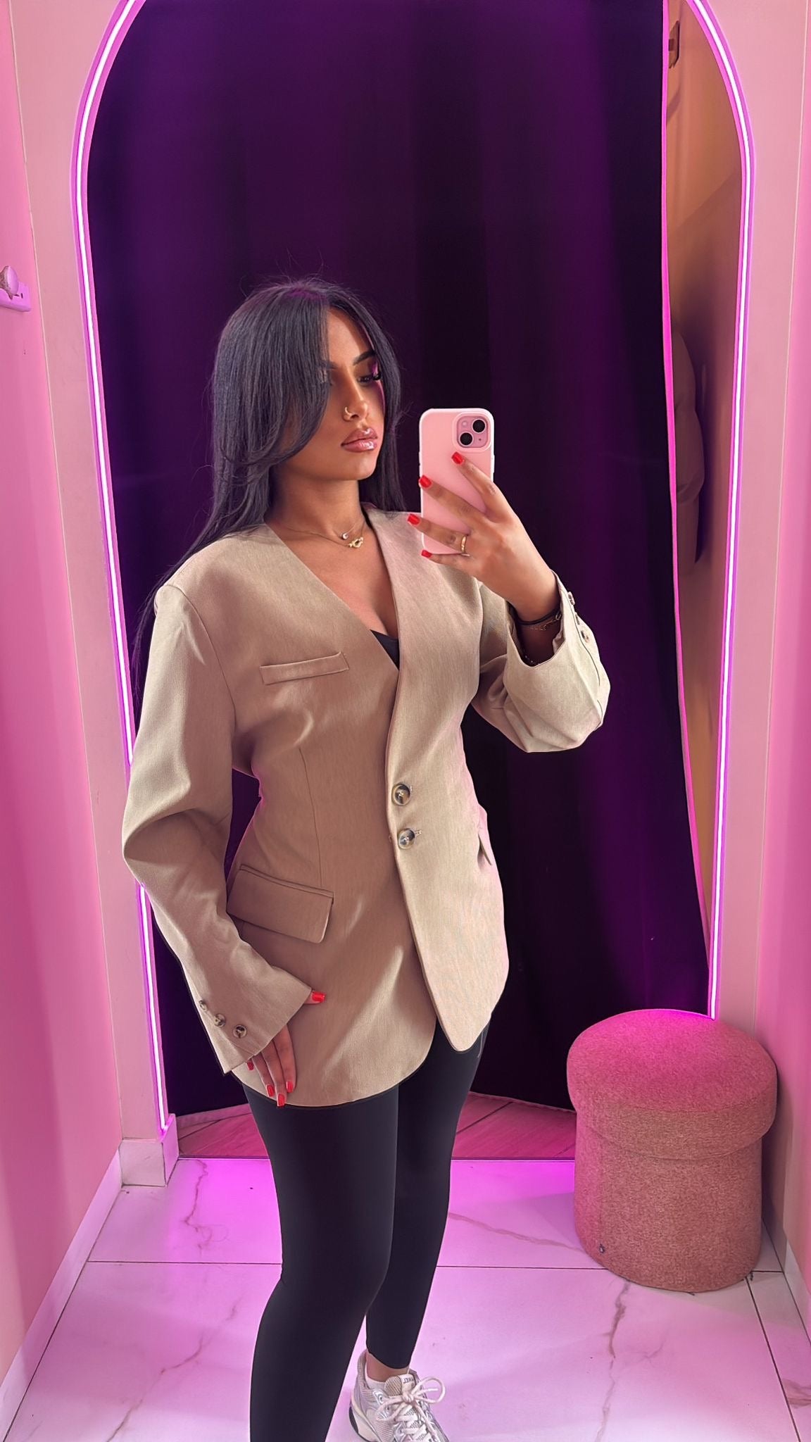 Blazer ceintré à la taille avec ceinture au dos