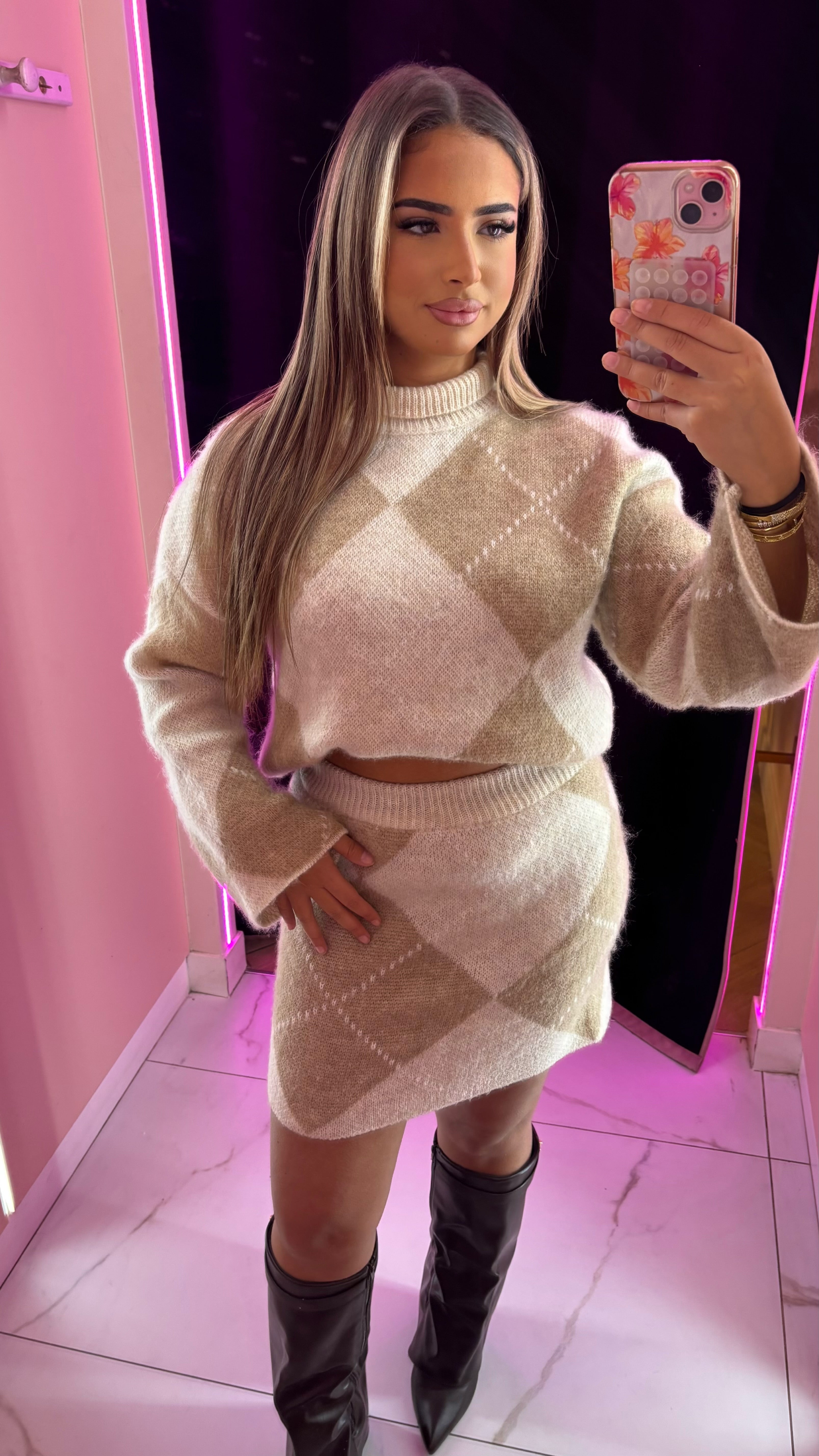 Ensemble jupe à carreaux