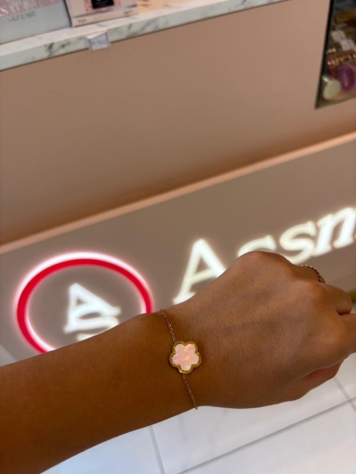 Bracelet fleur rose