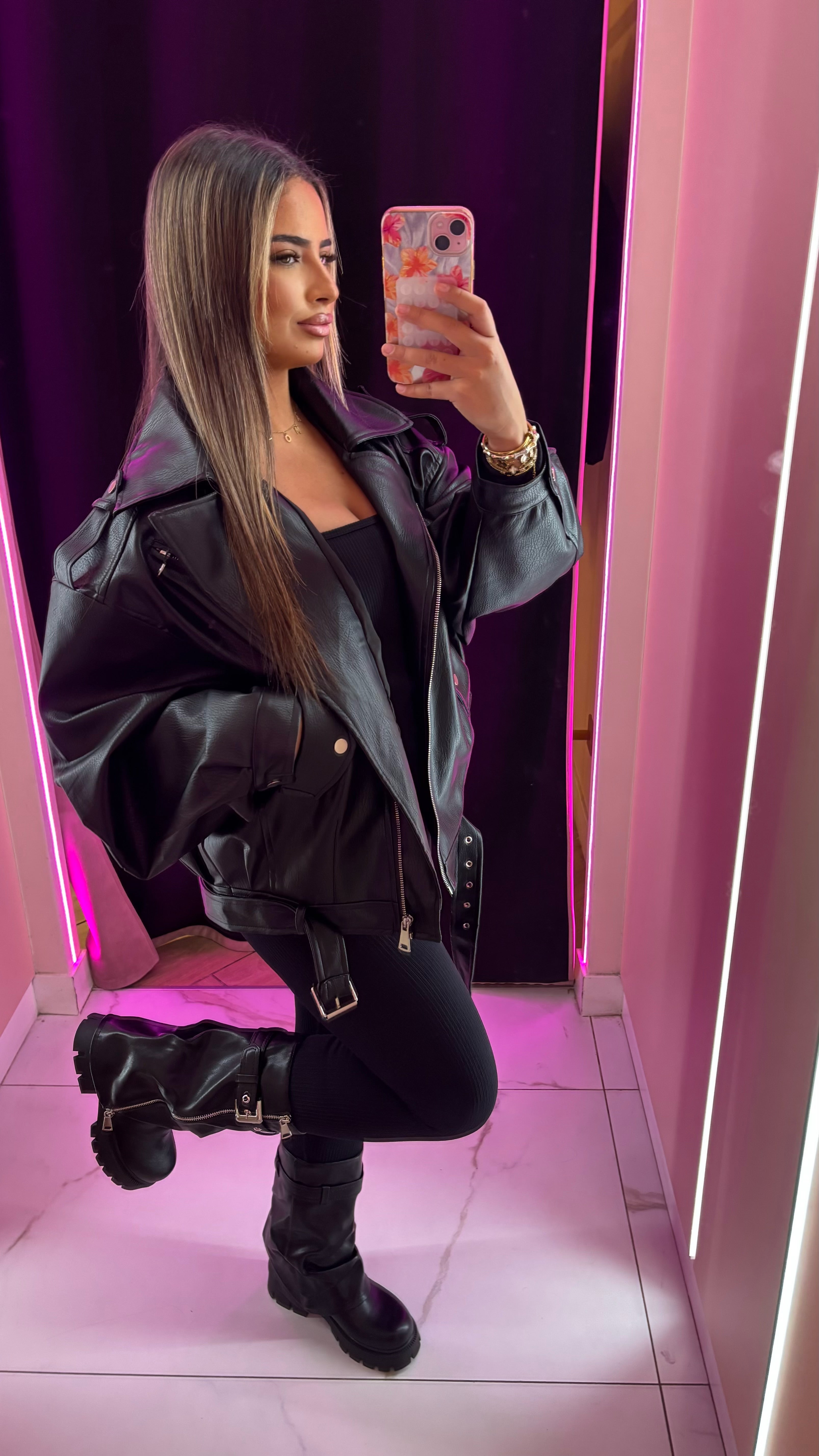 Veste en simili oversize