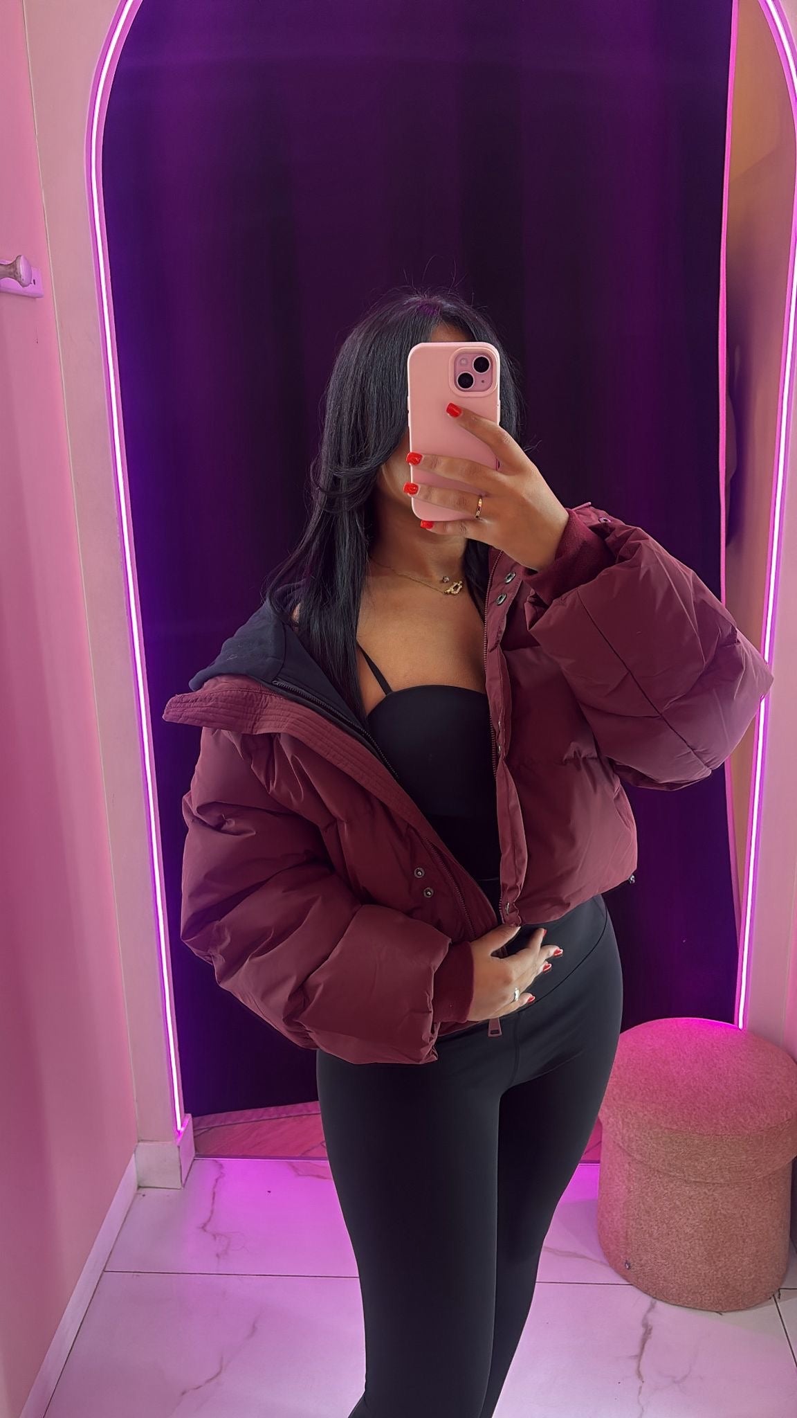 Doudoune oversize à capuche noir