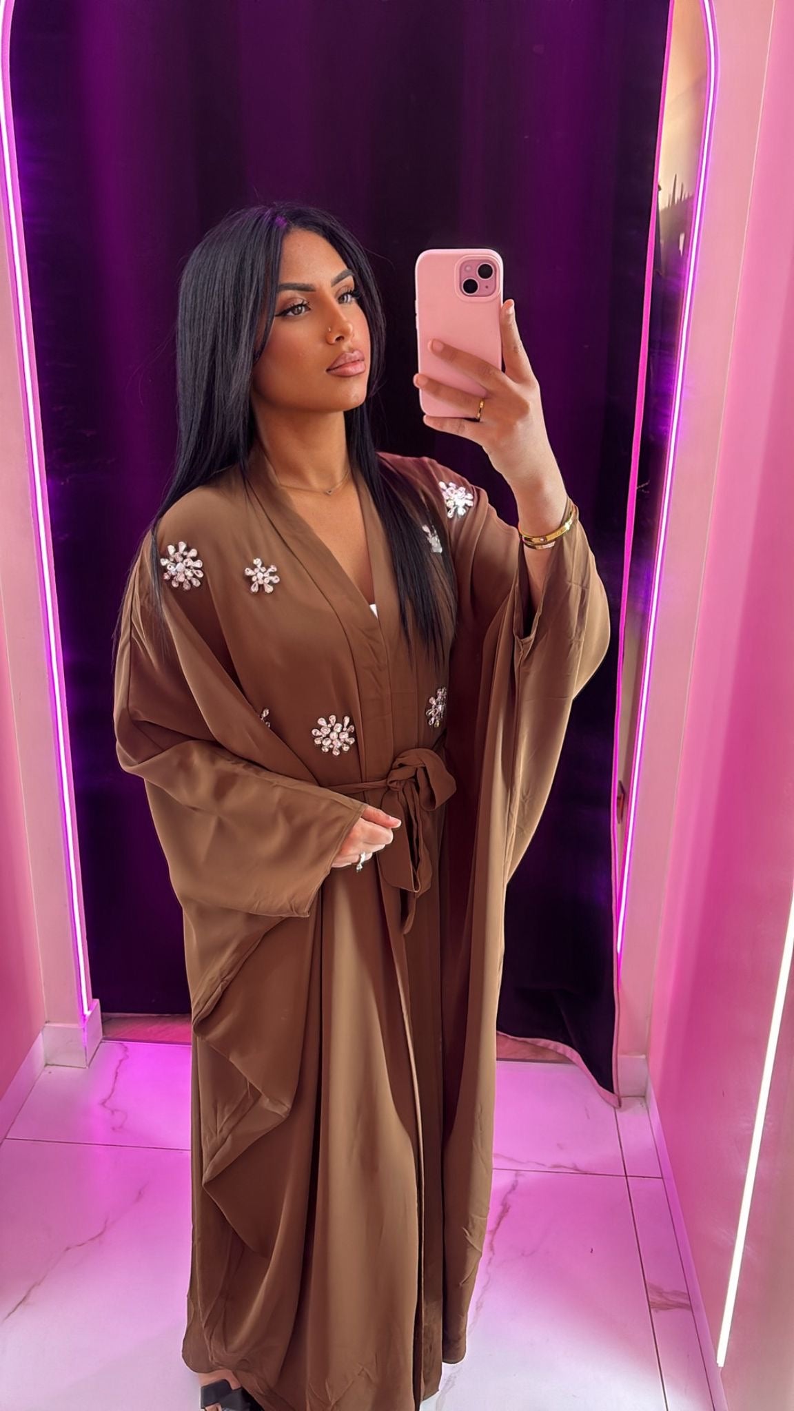 Abaya bijoux avec ceinture ajustable