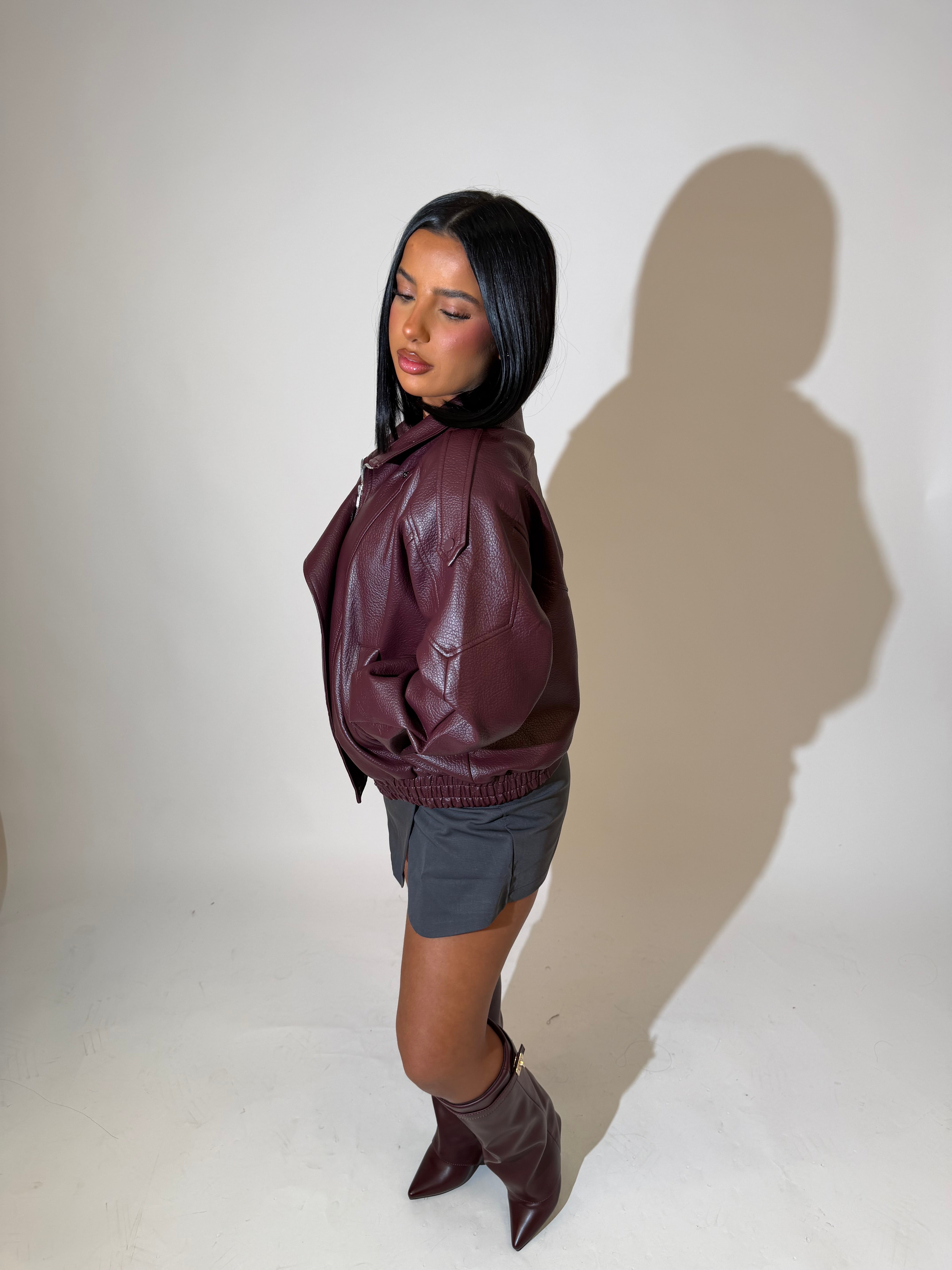 Veste simili bordeaux