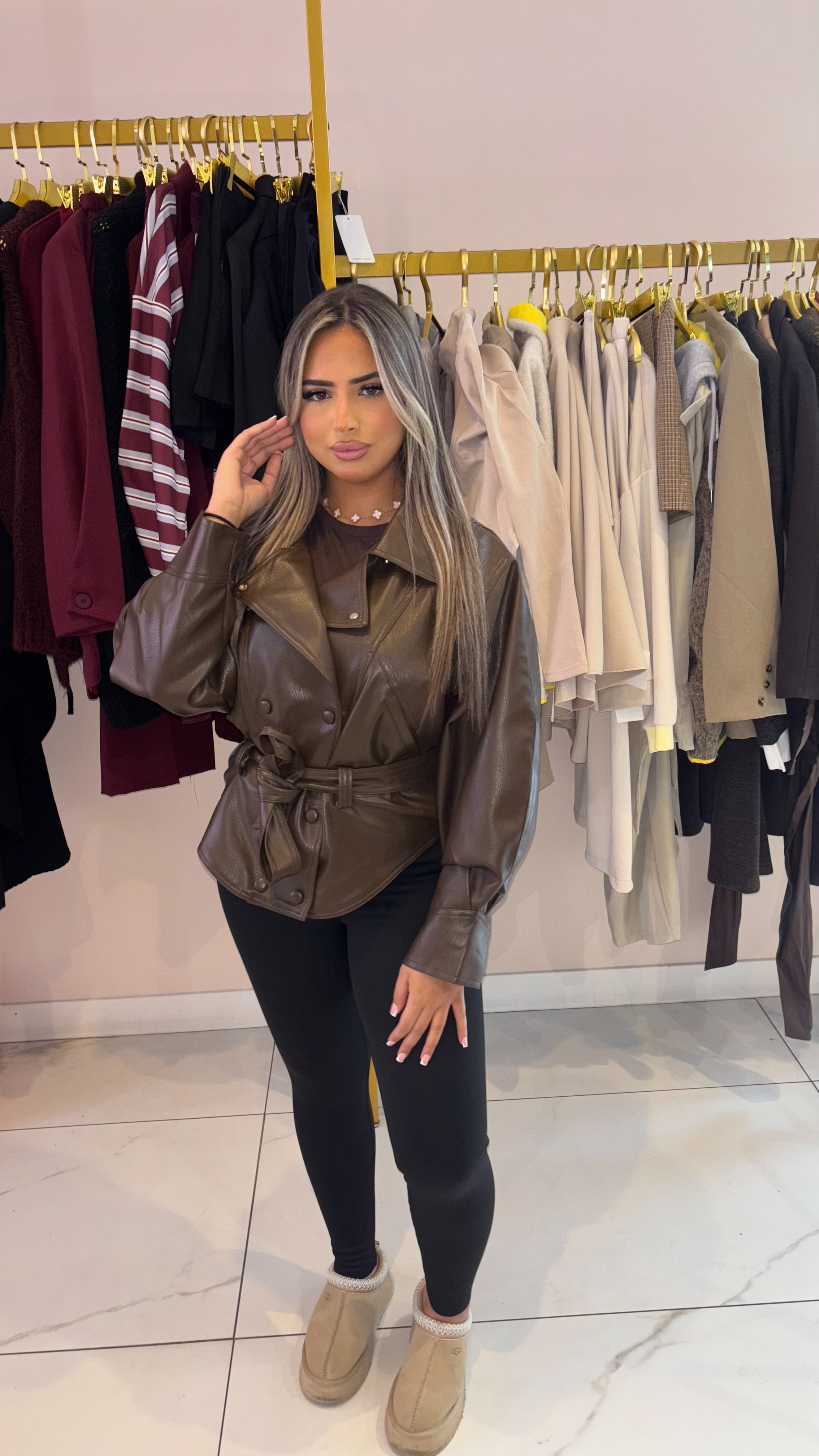 Veste simili pépite oversize taille unique