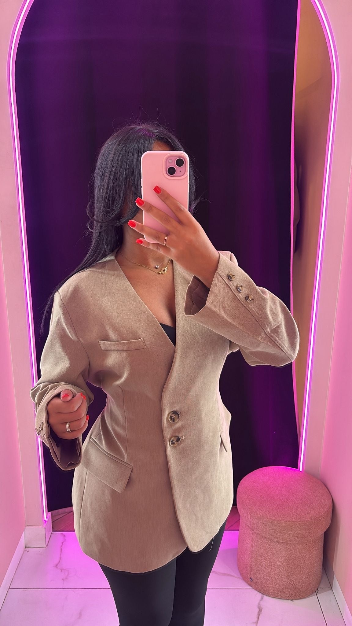 Blazer ceintré à la taille avec ceinture au dos