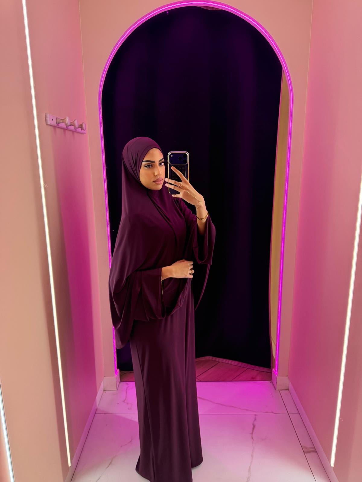 Abaya robe + Hijab à enfilé