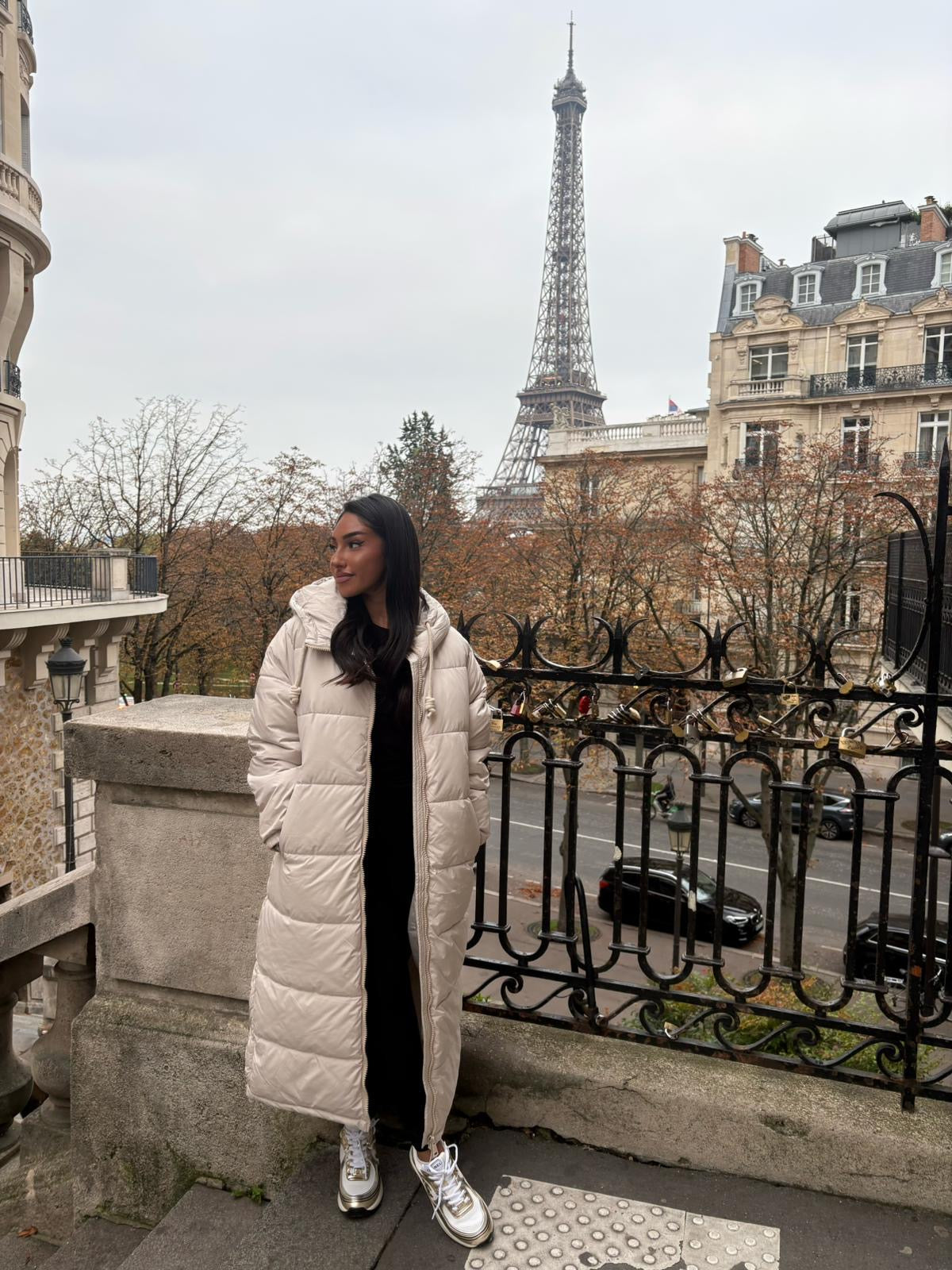 Doudoune longue oversize à capuche