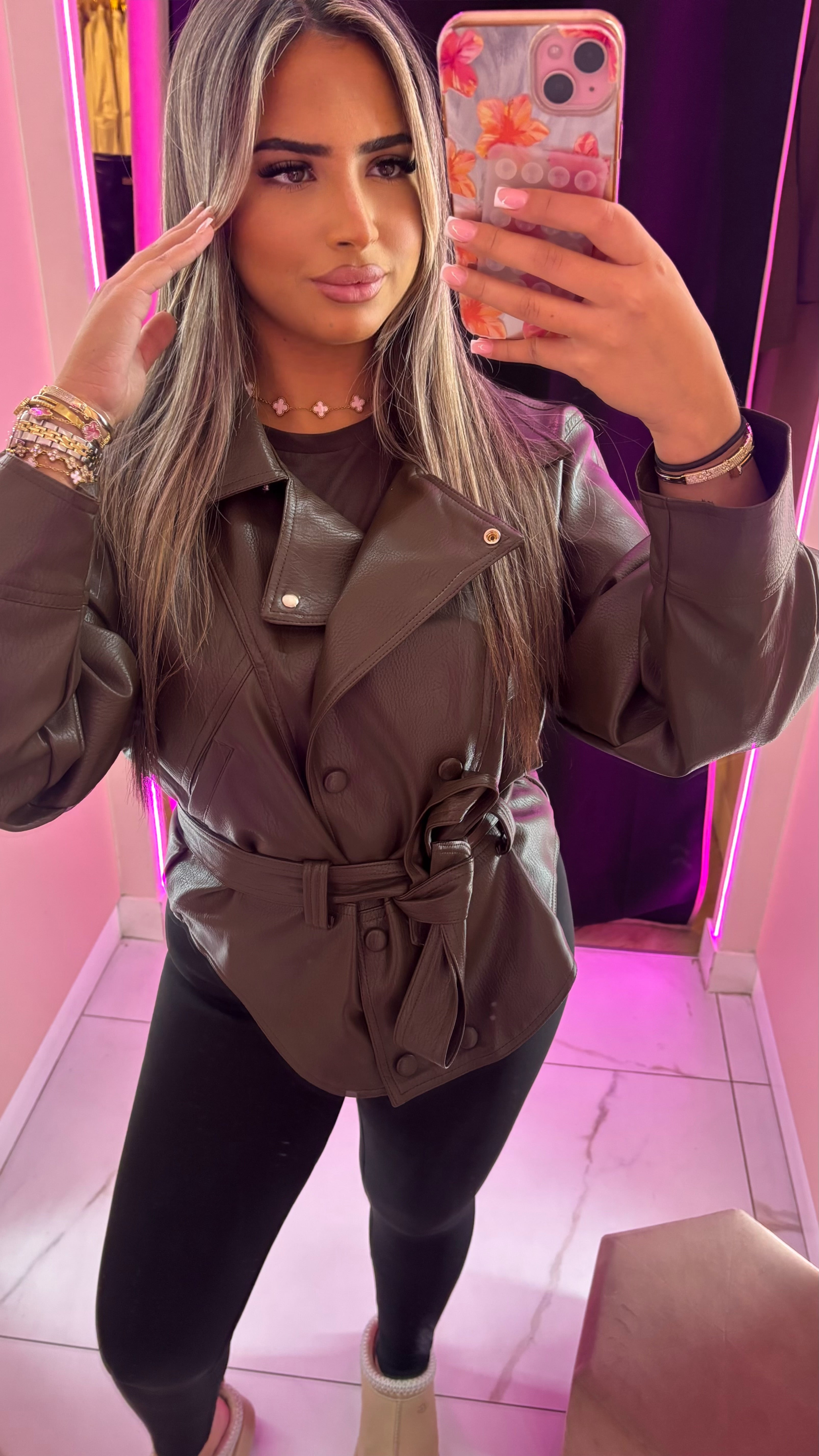 Veste simili pépite oversize taille unique