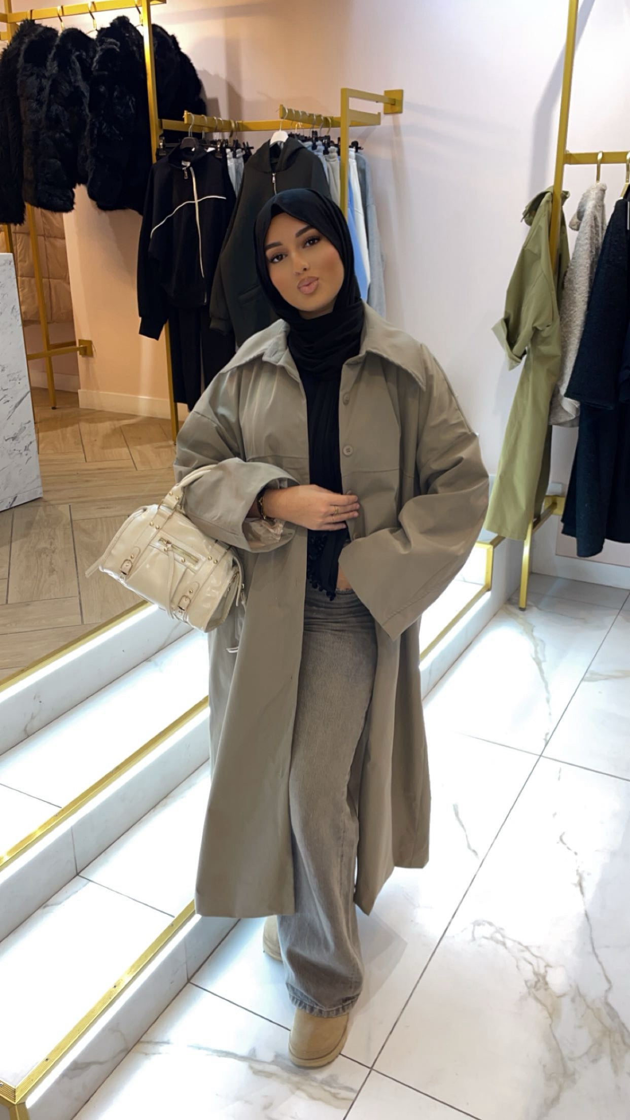 Trench long imperméable
