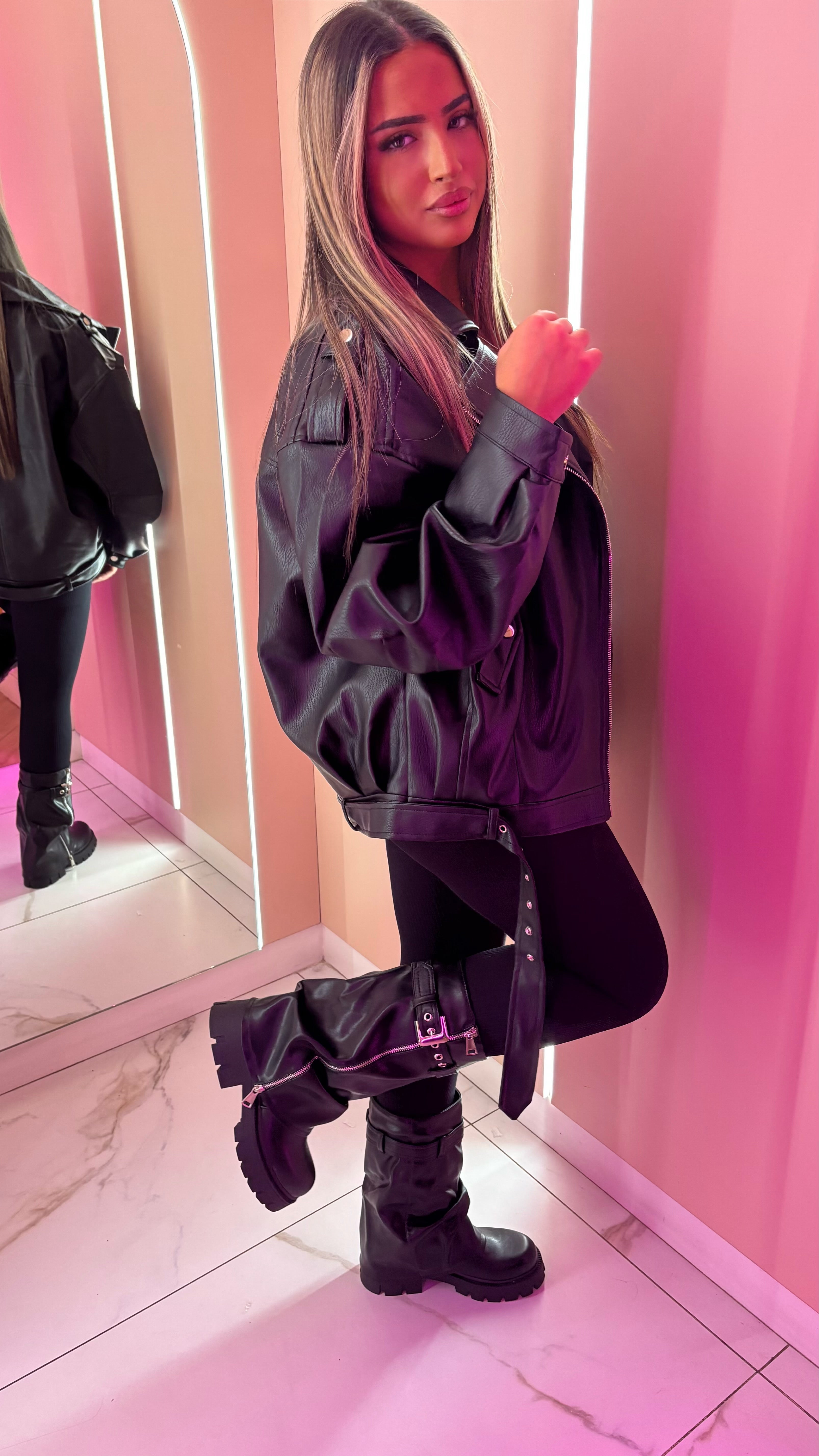 Veste en simili oversize