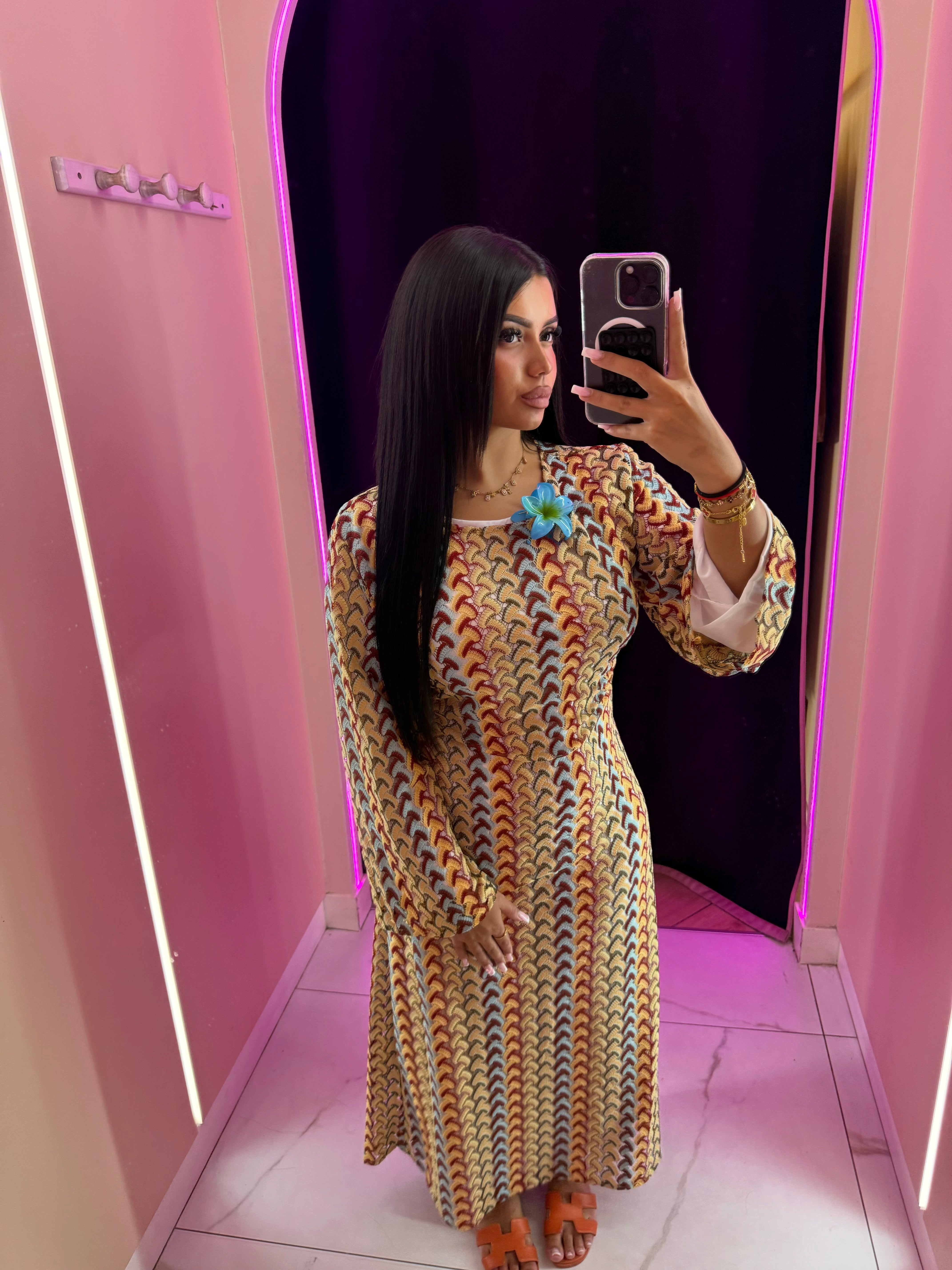 Robe crochet ajustable avec ceinture au dos ( et doublure )