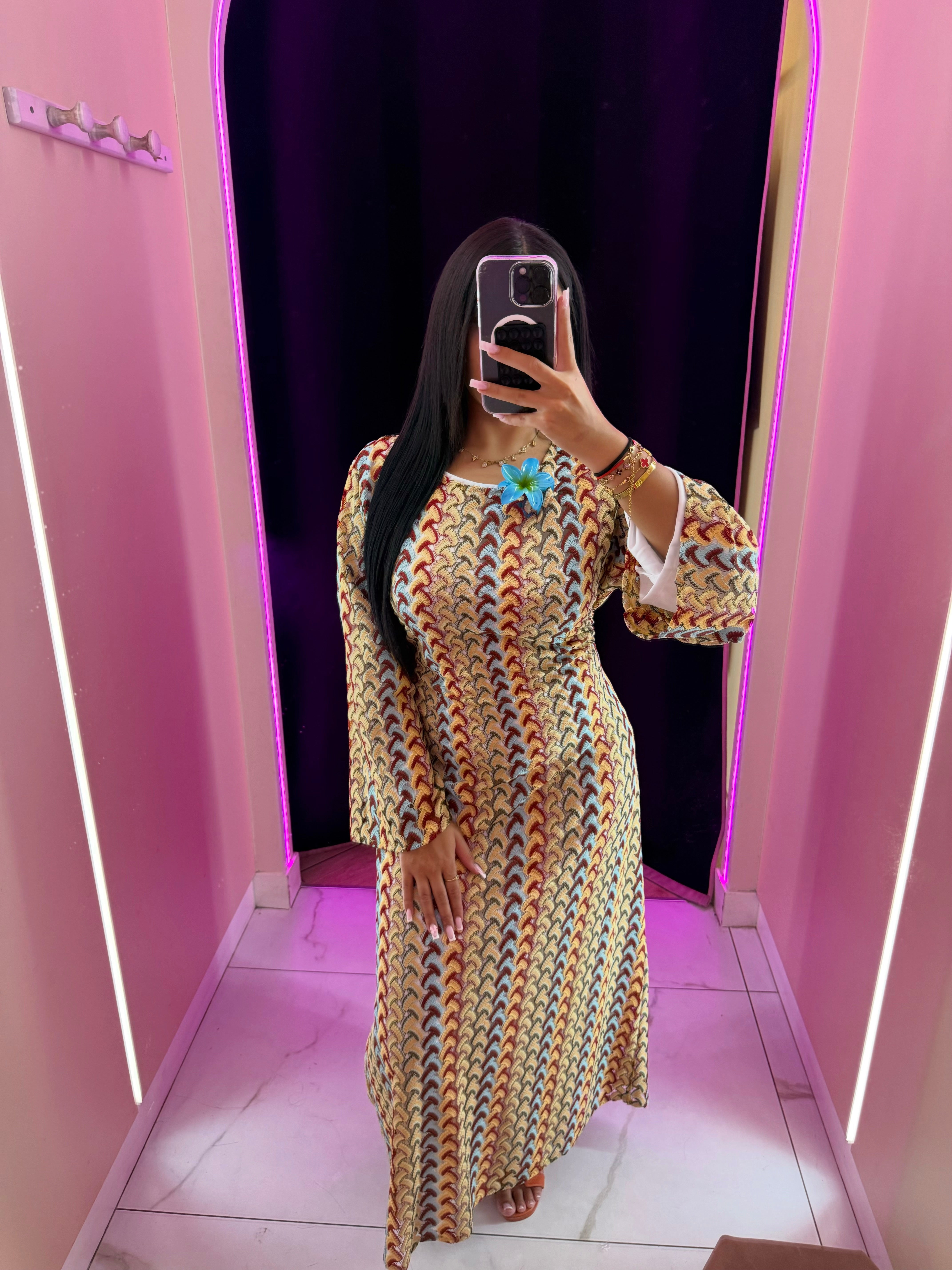 Robe crochet ajustable avec ceinture au dos ( et doublure )