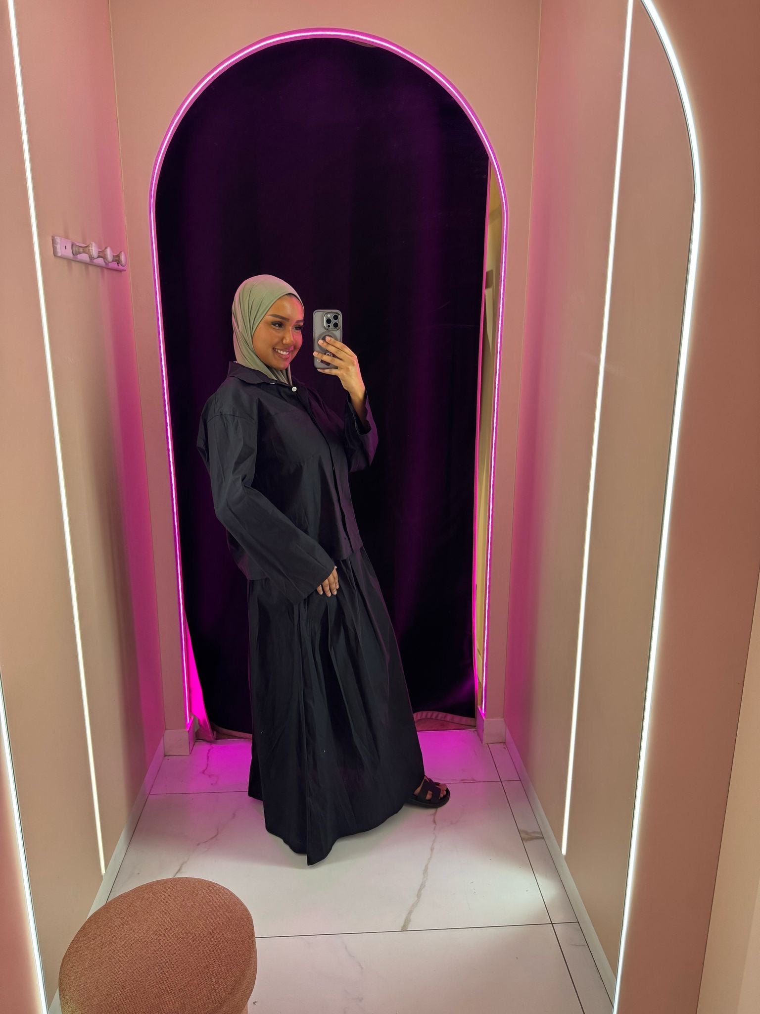 Ensemble pépite chemise jupe oversize avec poche