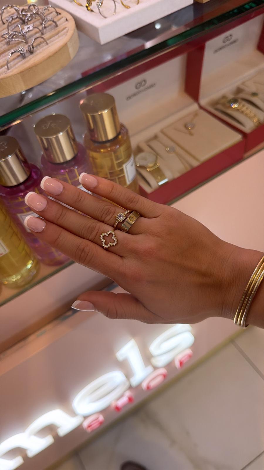 BAGUE CARRÉ PRÉCIEUX ACIER INOXYDABLE