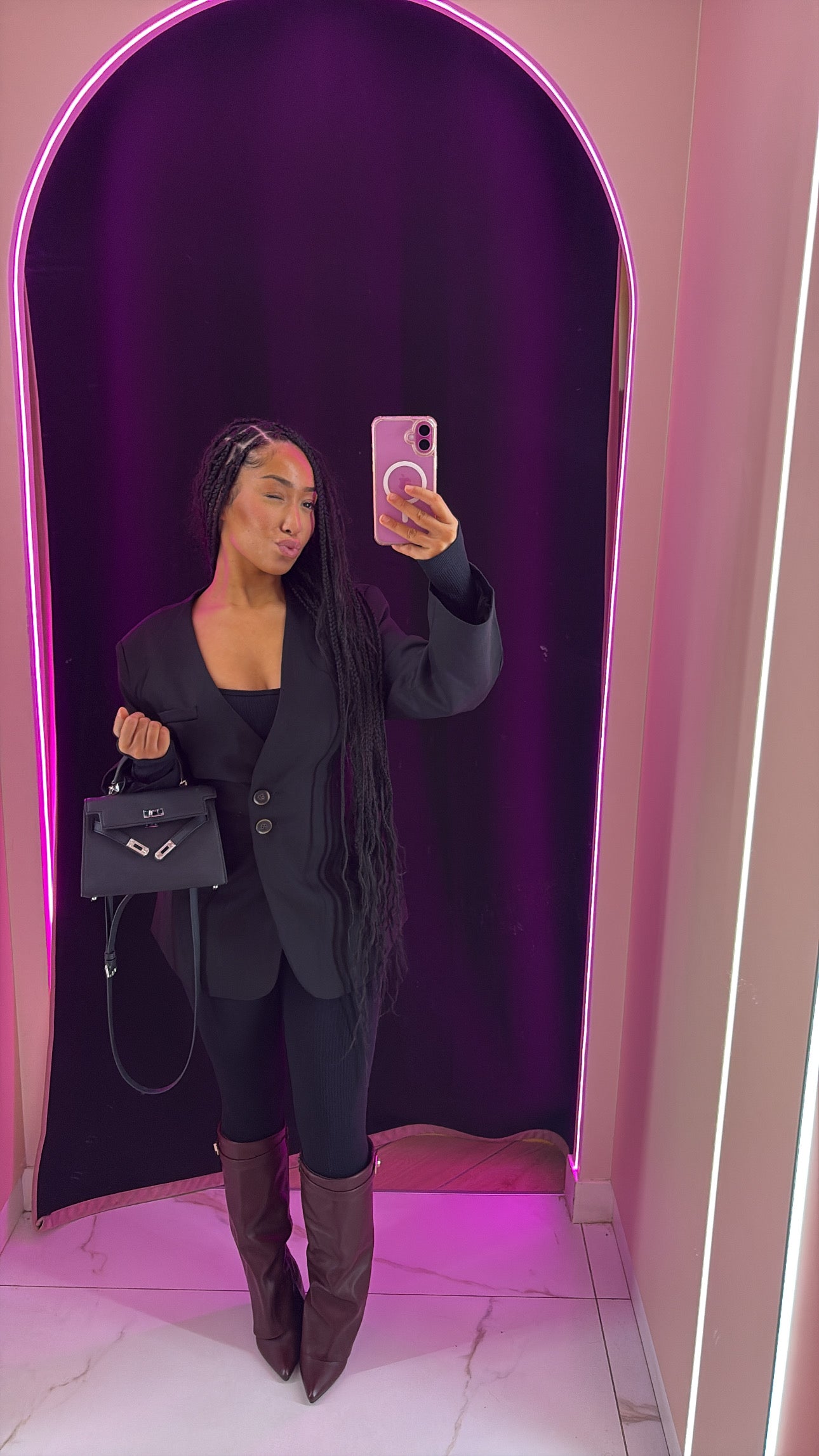 Blazer ceintré à la taille avec ceinture au dos