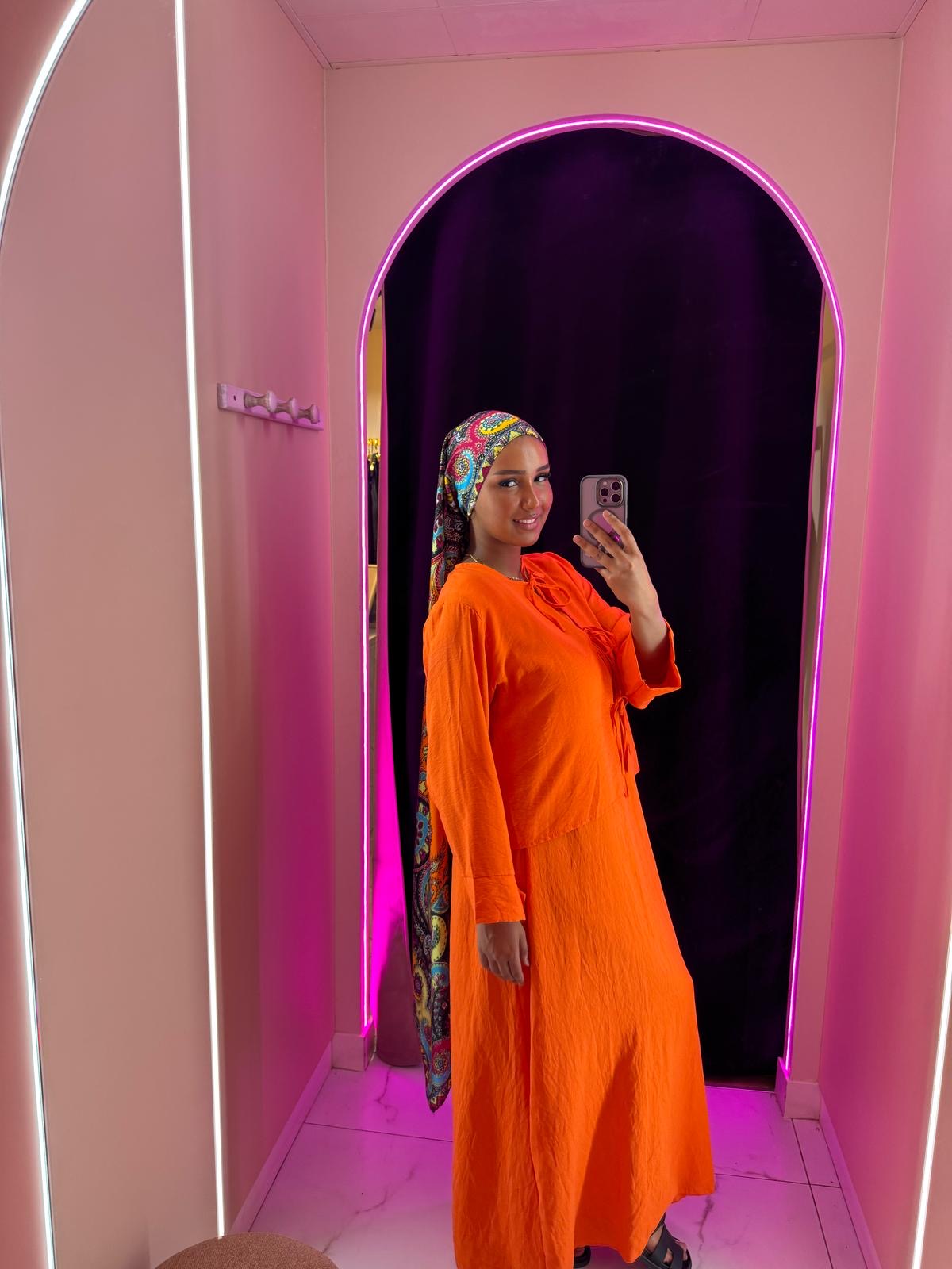 Robe avec gilet à Noeud amovible