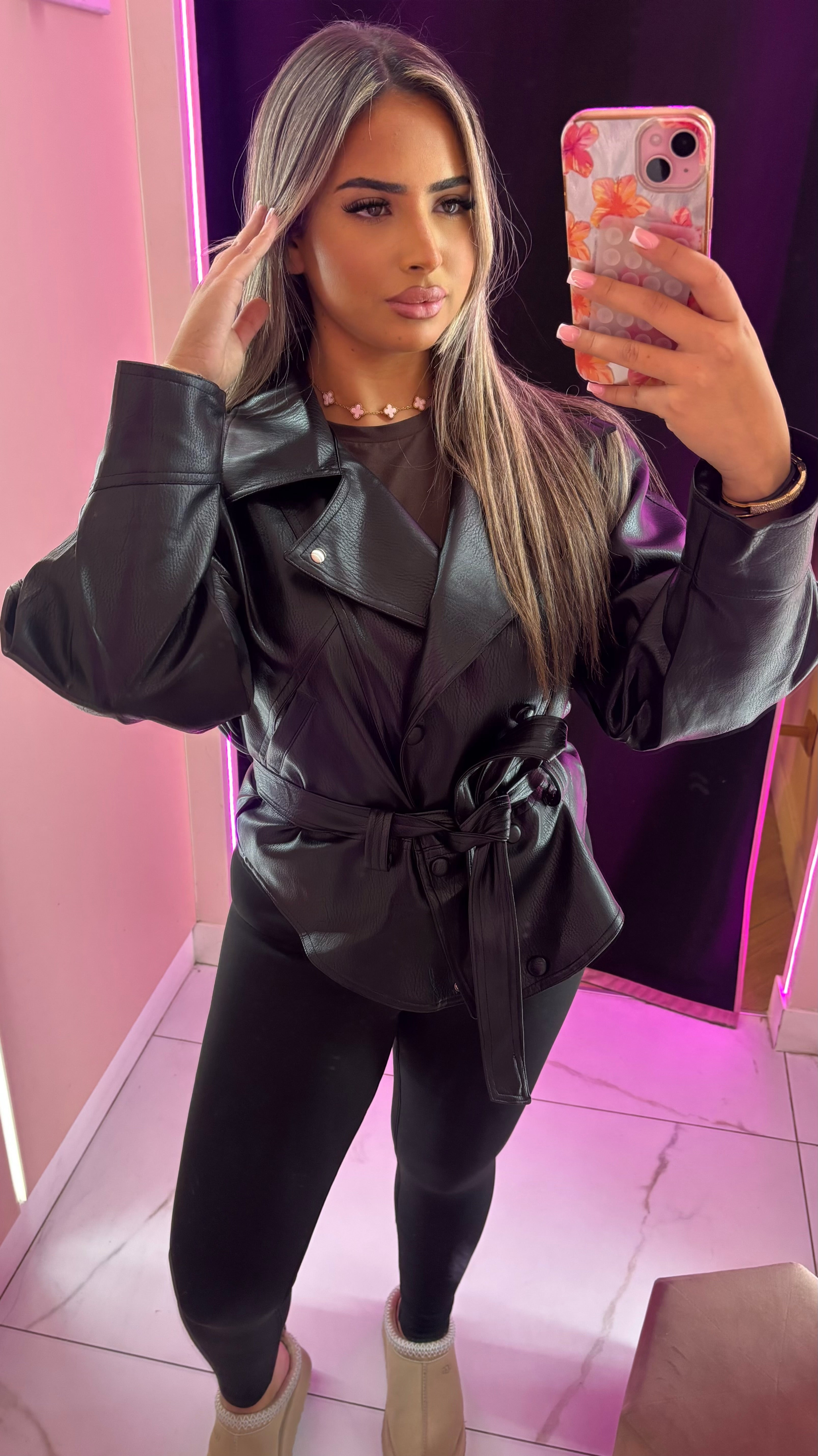 Veste simili pépite oversize taille unique