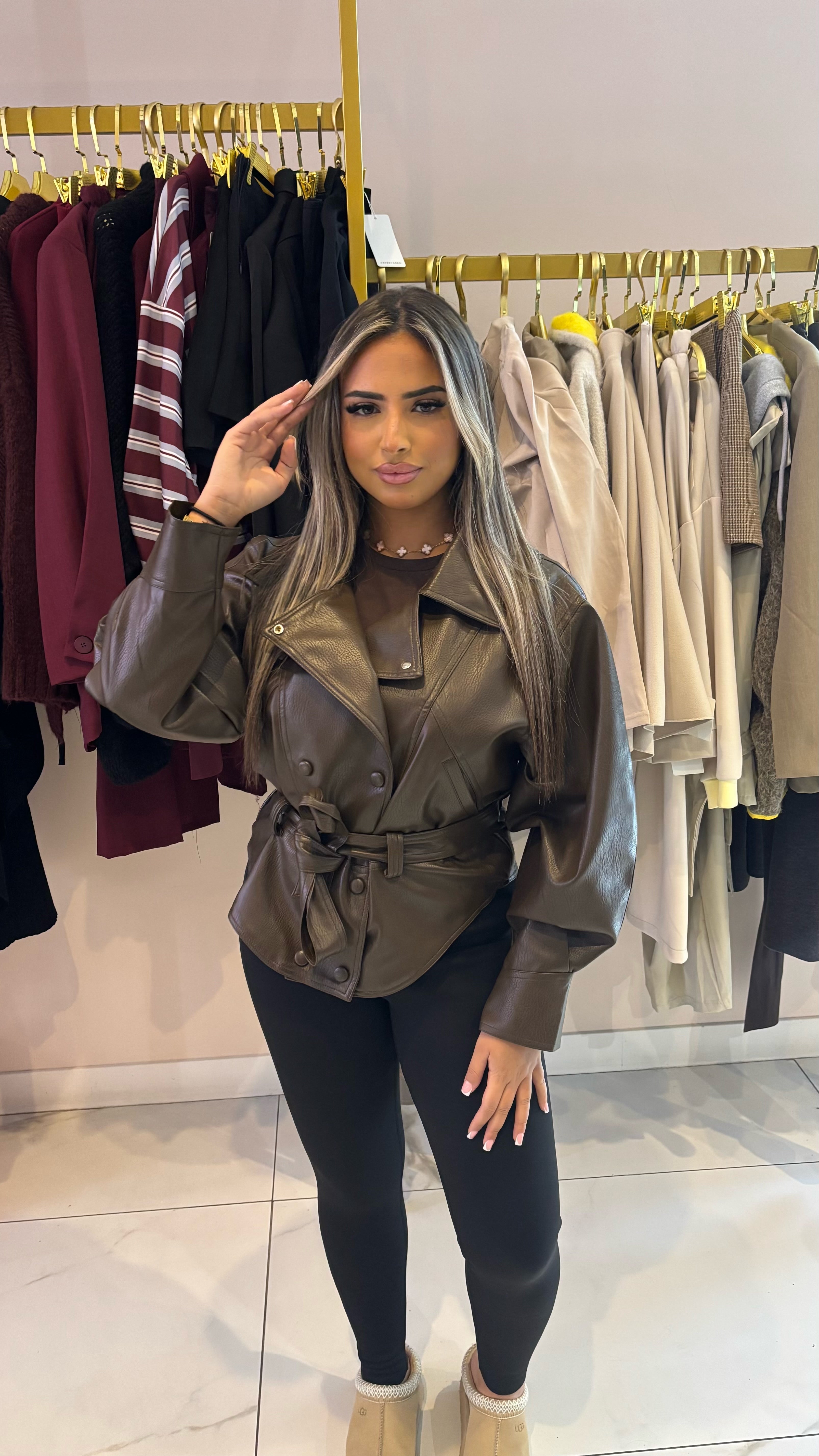 Veste simili pépite oversize taille unique