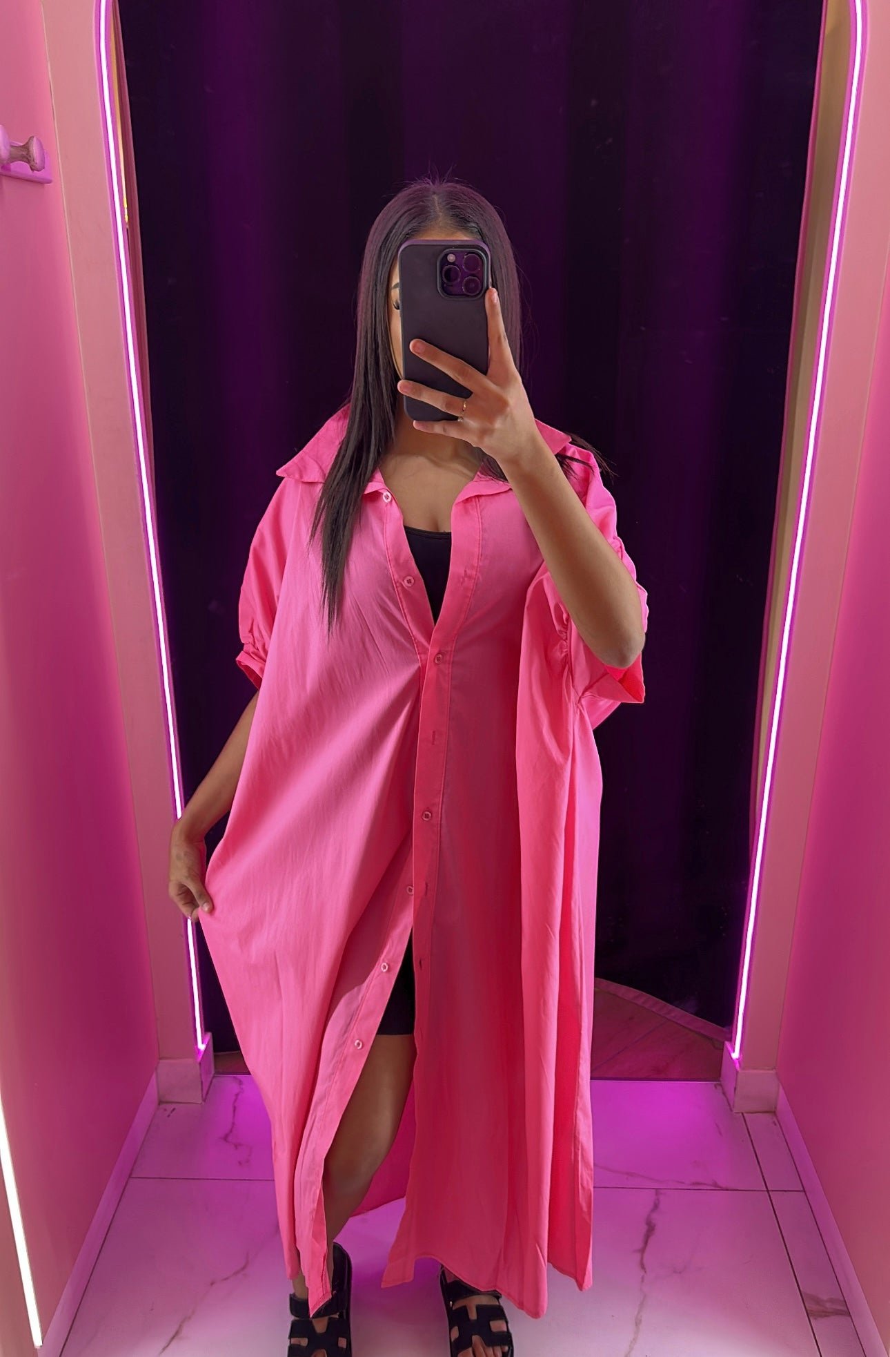 Robe chemise longue soum