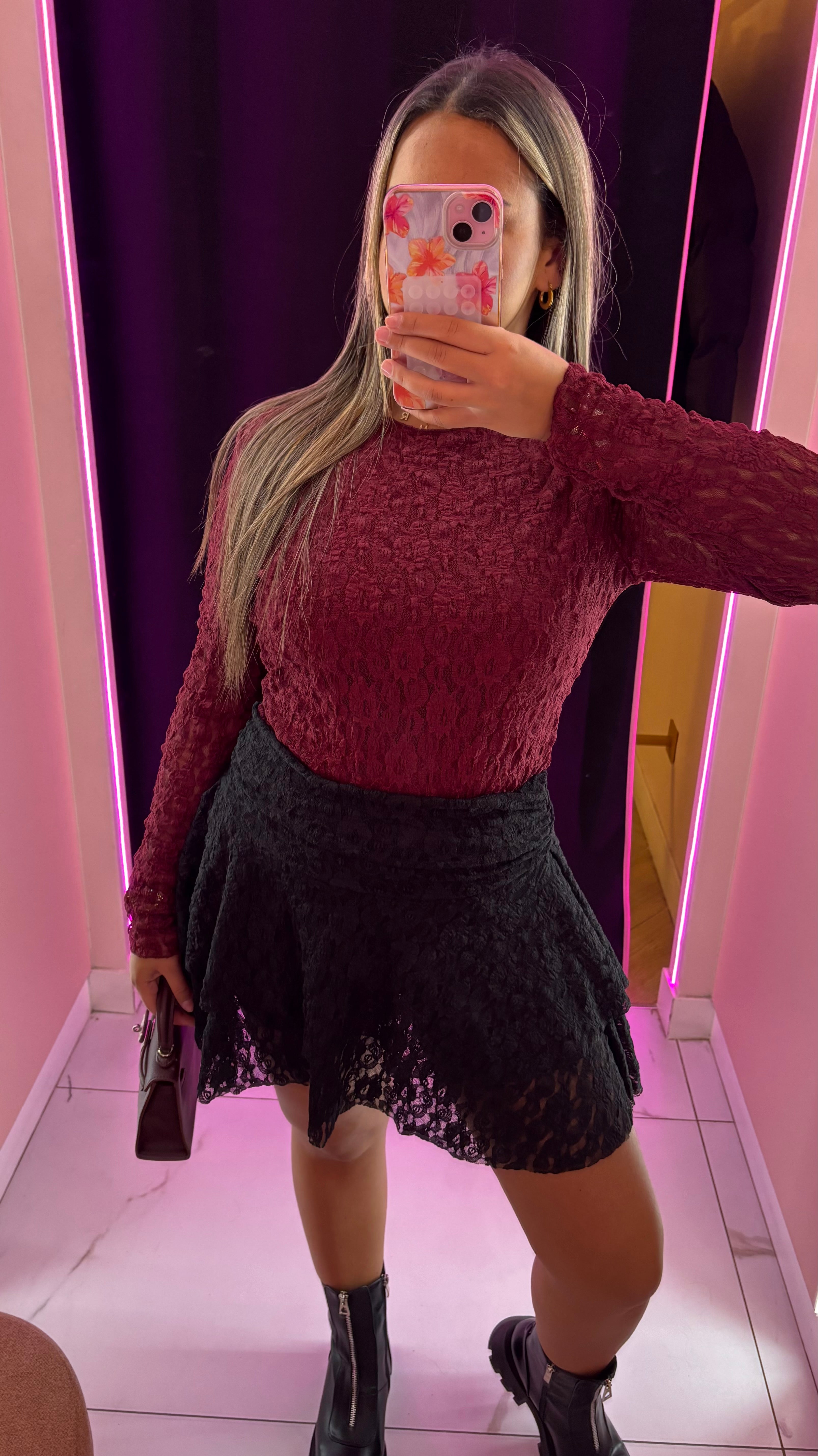 Jupe short dentelle Nora