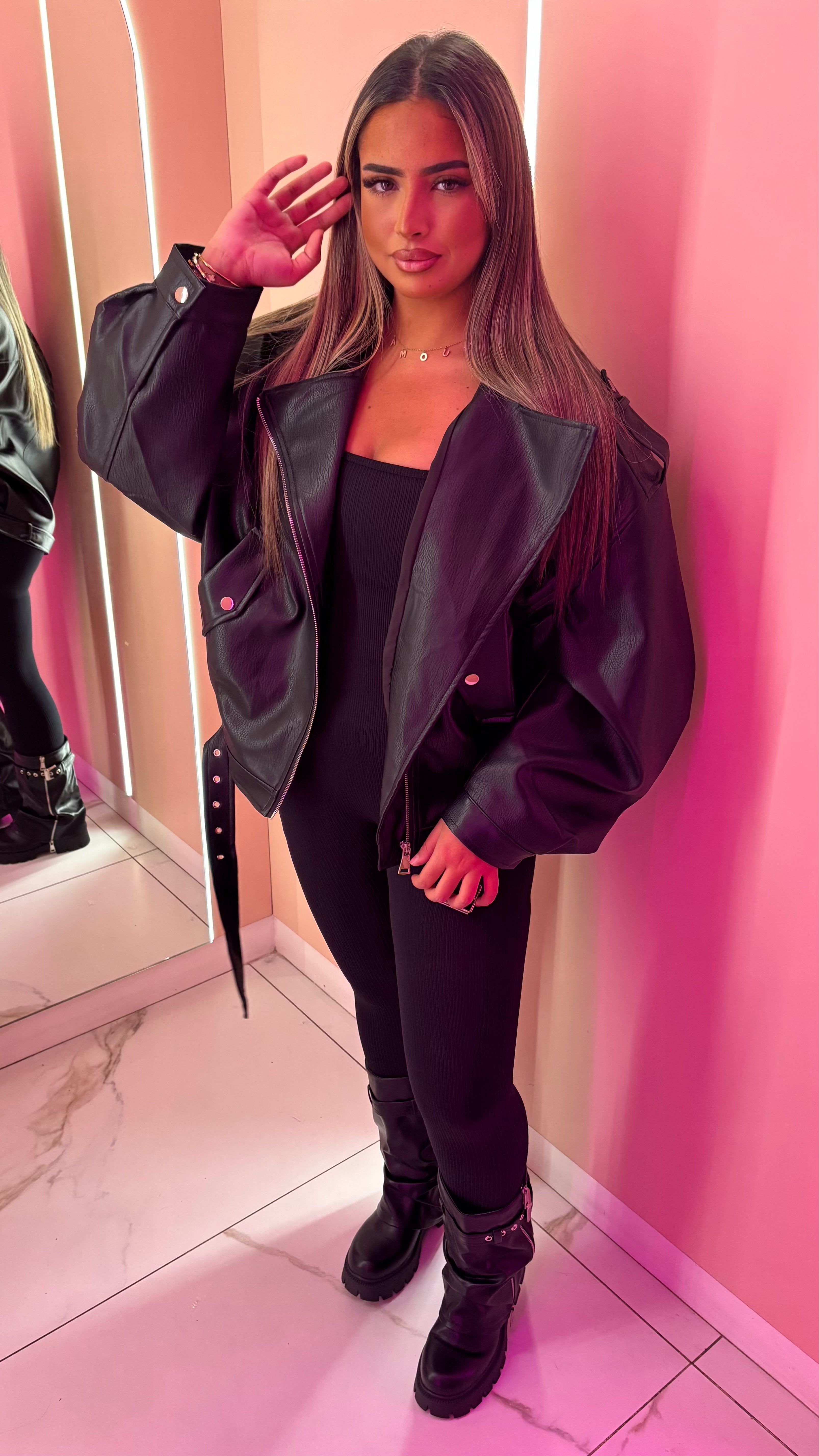 Veste en simili oversize