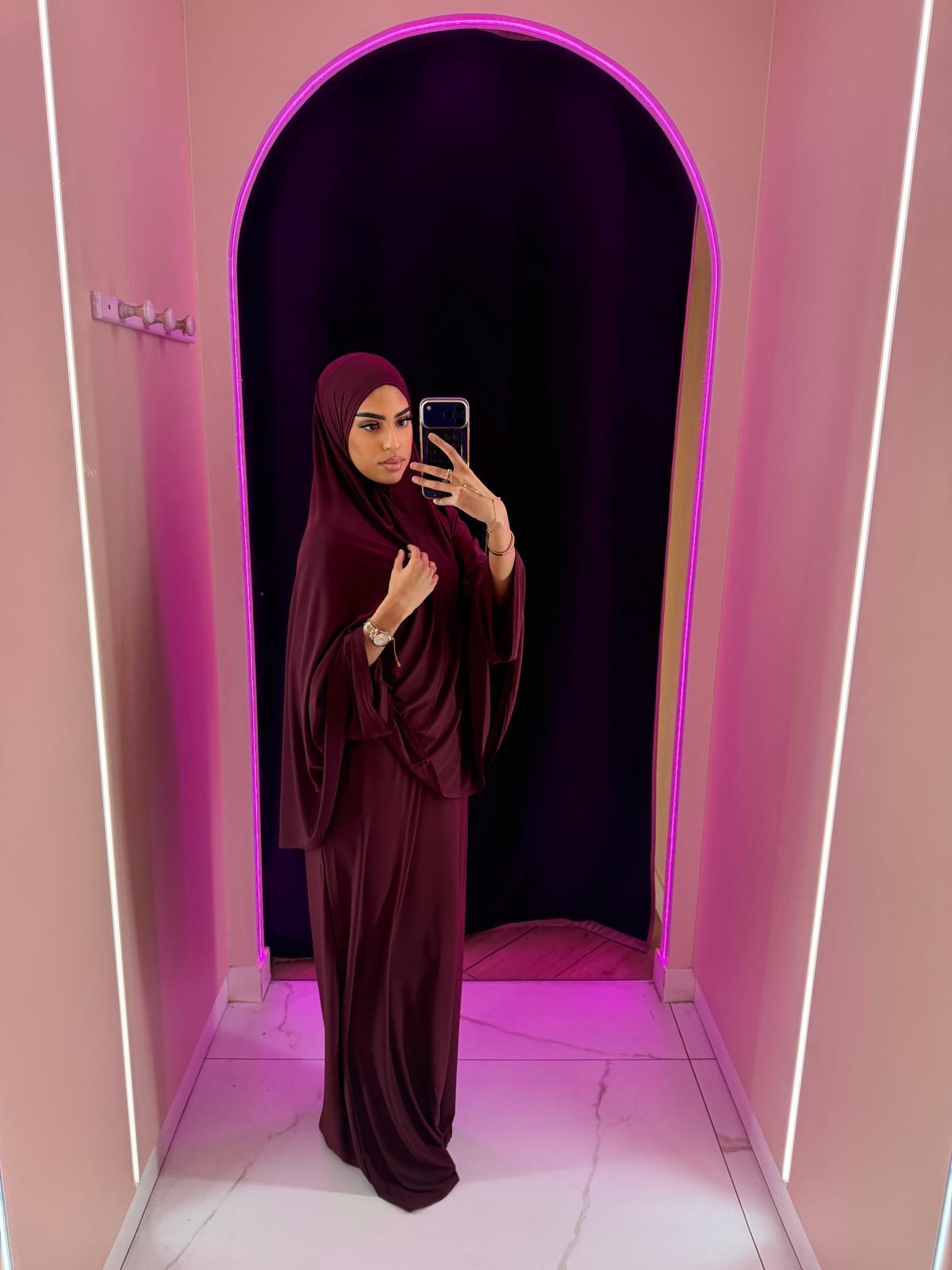Abaya robe + Hijab à enfilé