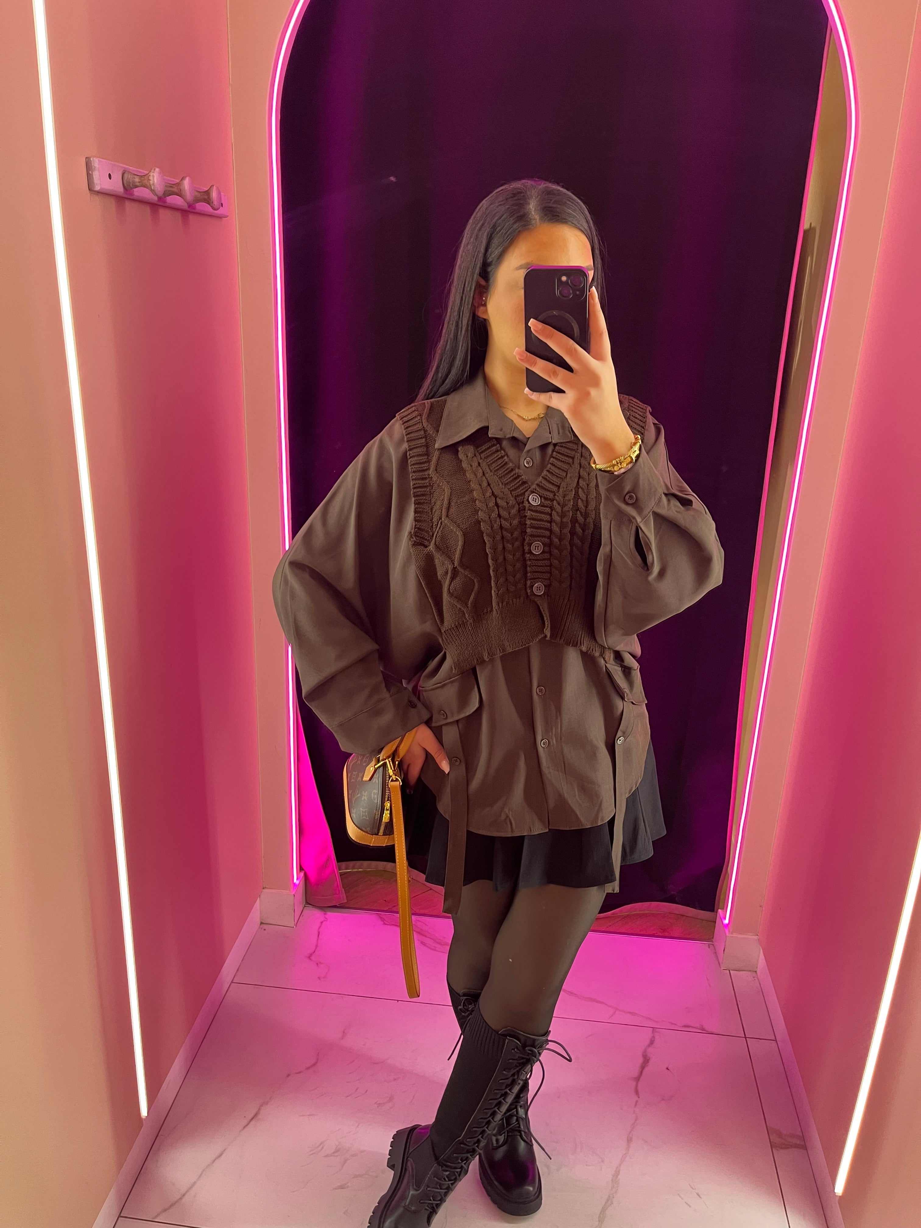 Pull chemise amovible