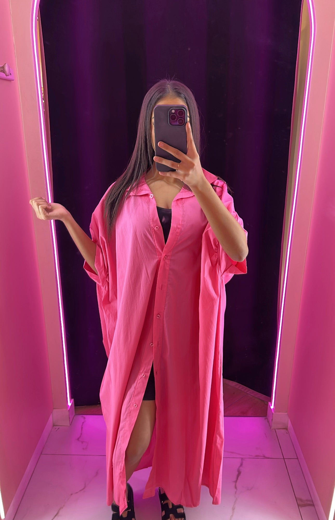 Robe chemise longue soum