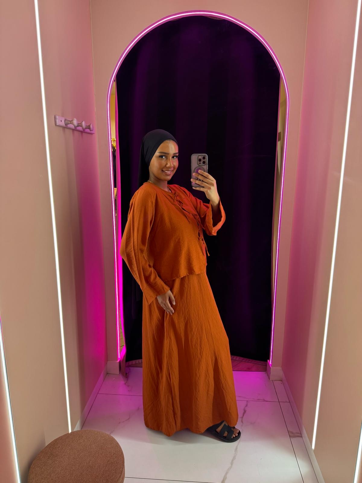 Robe avec gilet à Noeud amovible