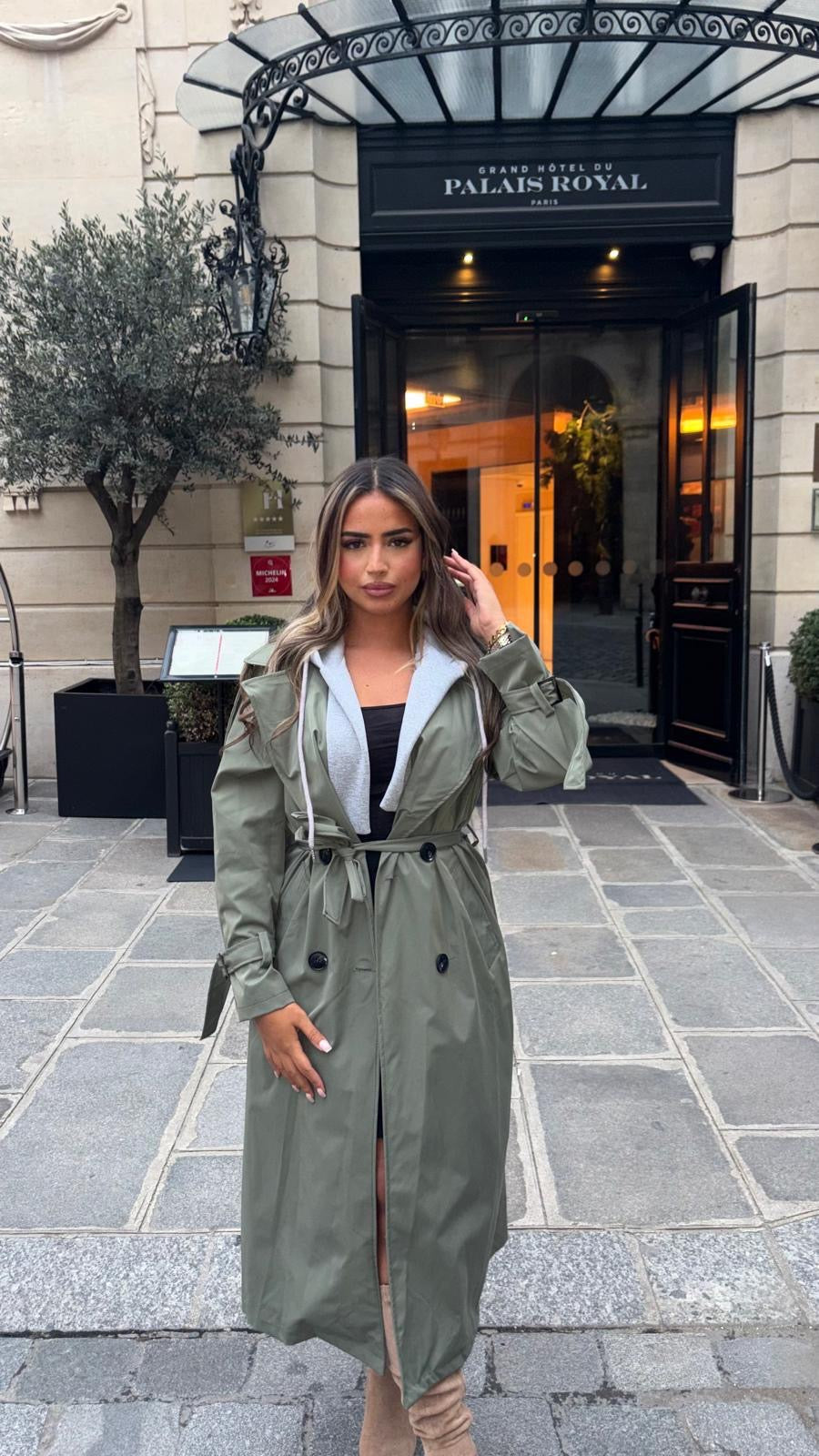 Trench classe à capuche