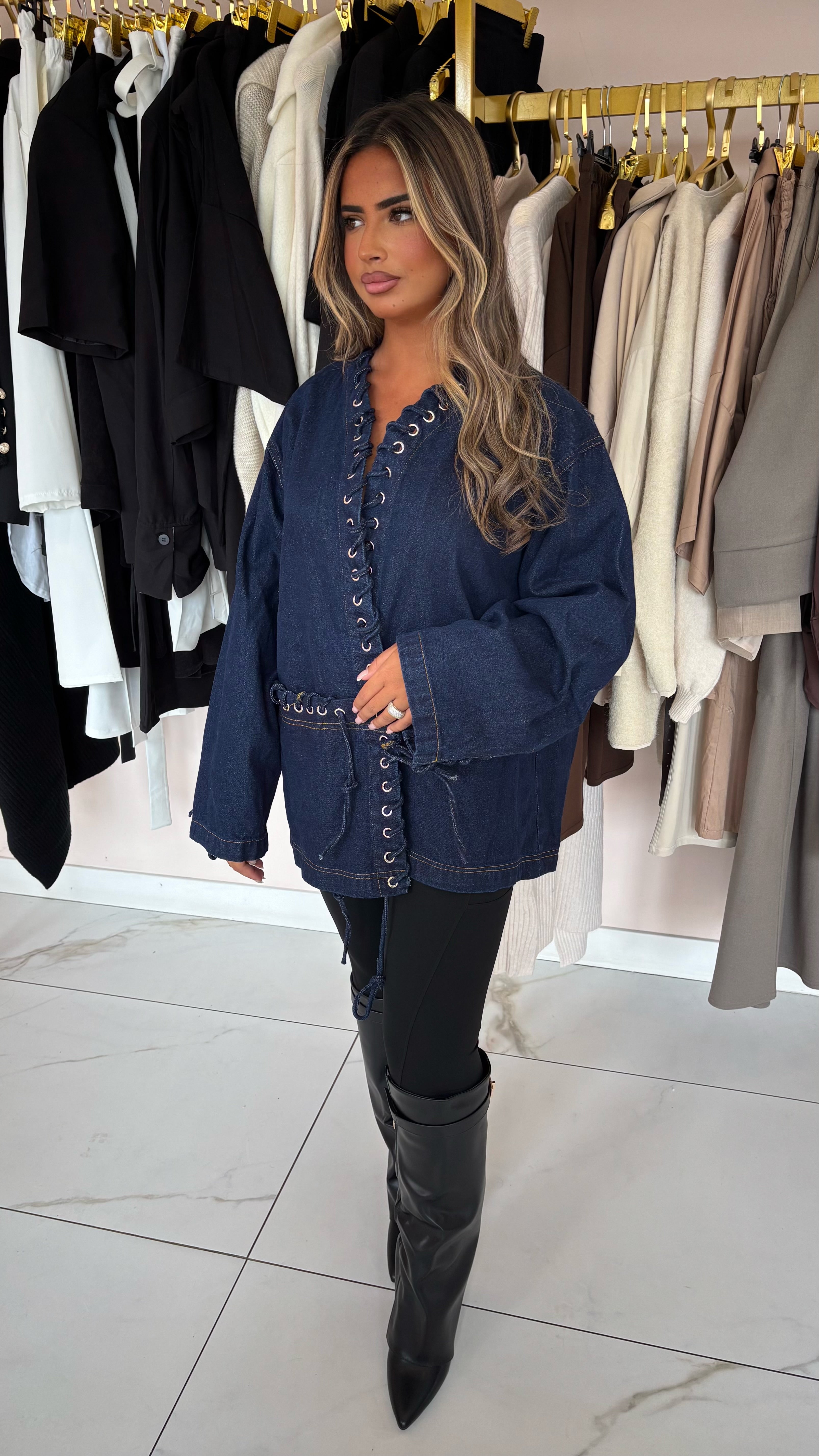Veste tressé en jean