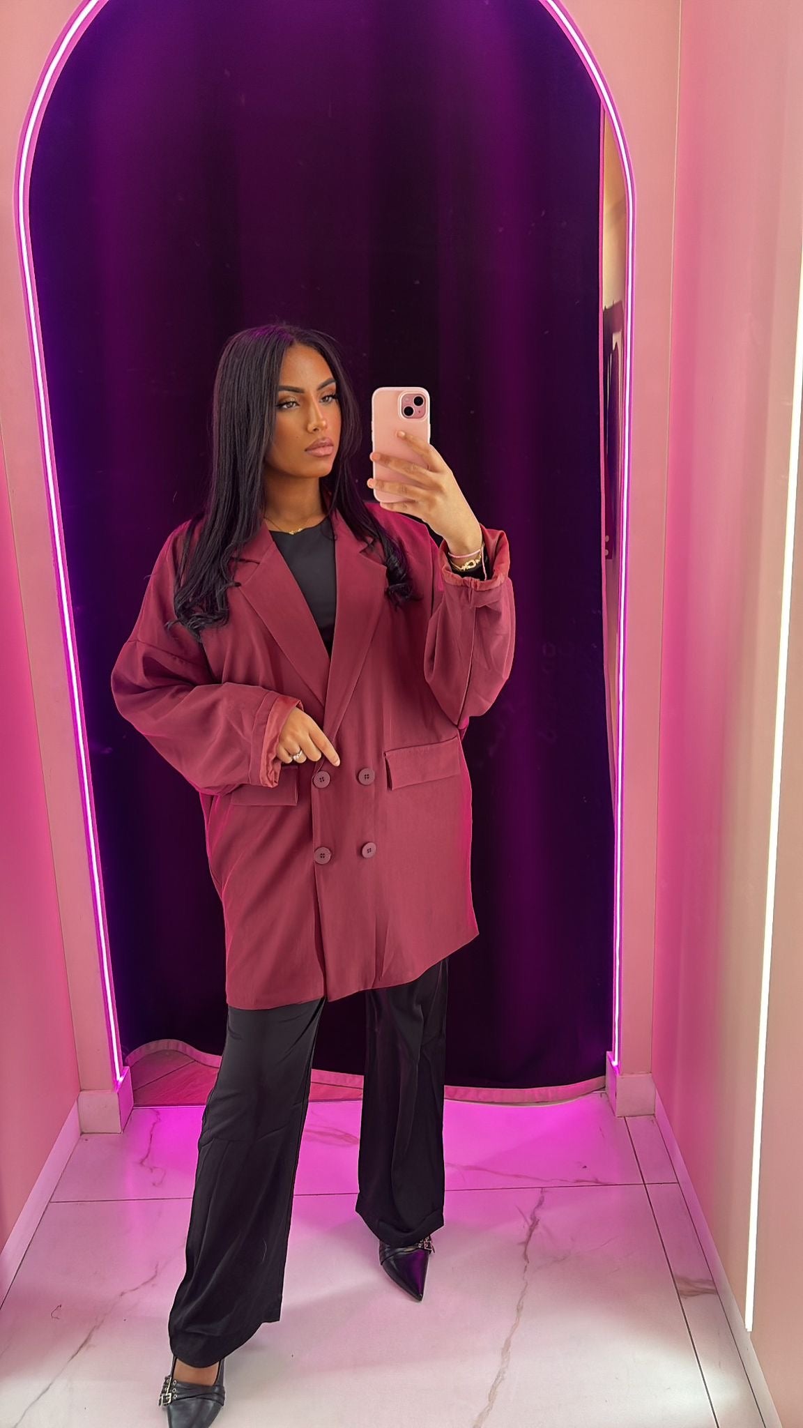 Veste blazer long oversize
